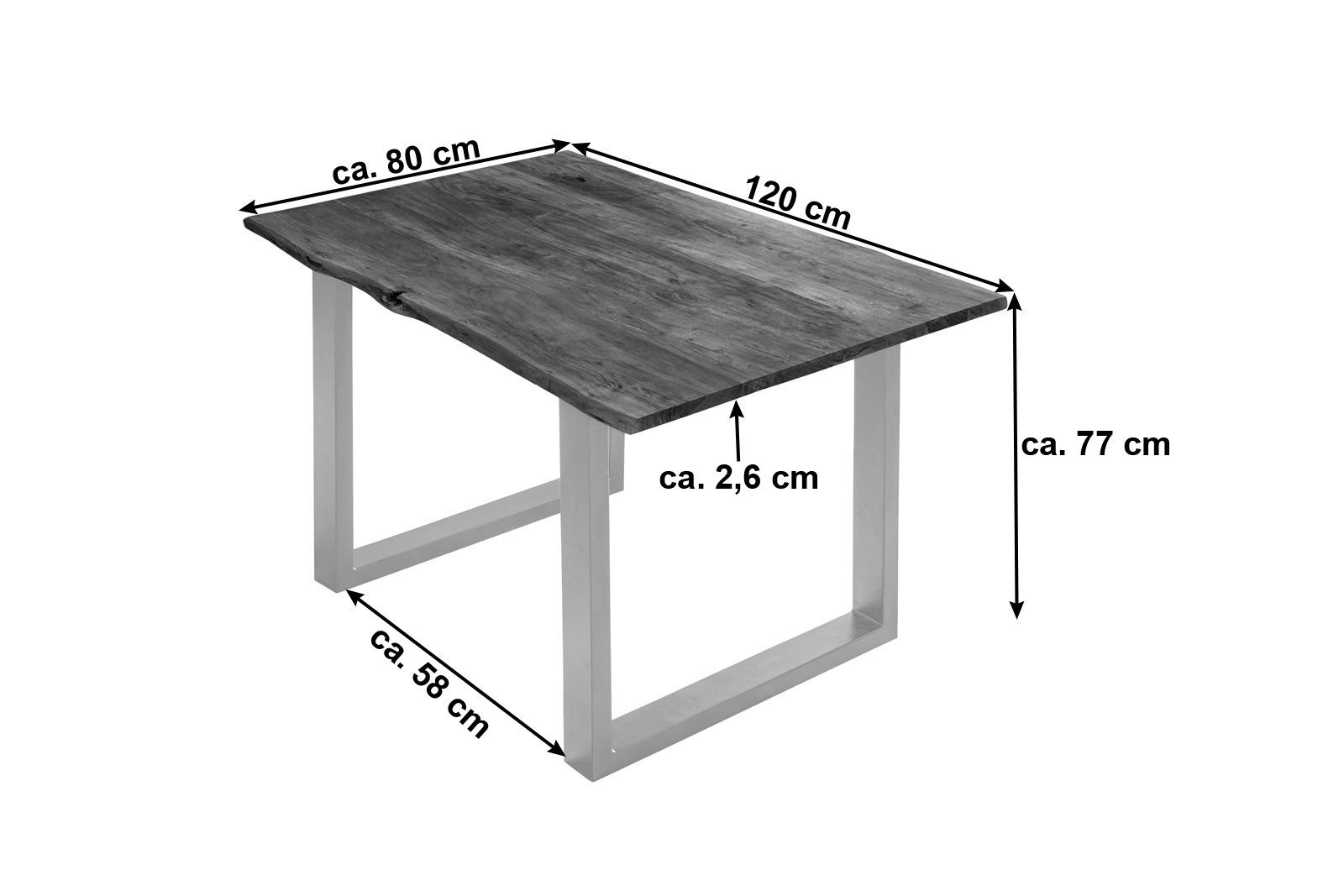 Loreno® Baumkantentisch Billie, massives Akazienholz, natürliche günstig online kaufen