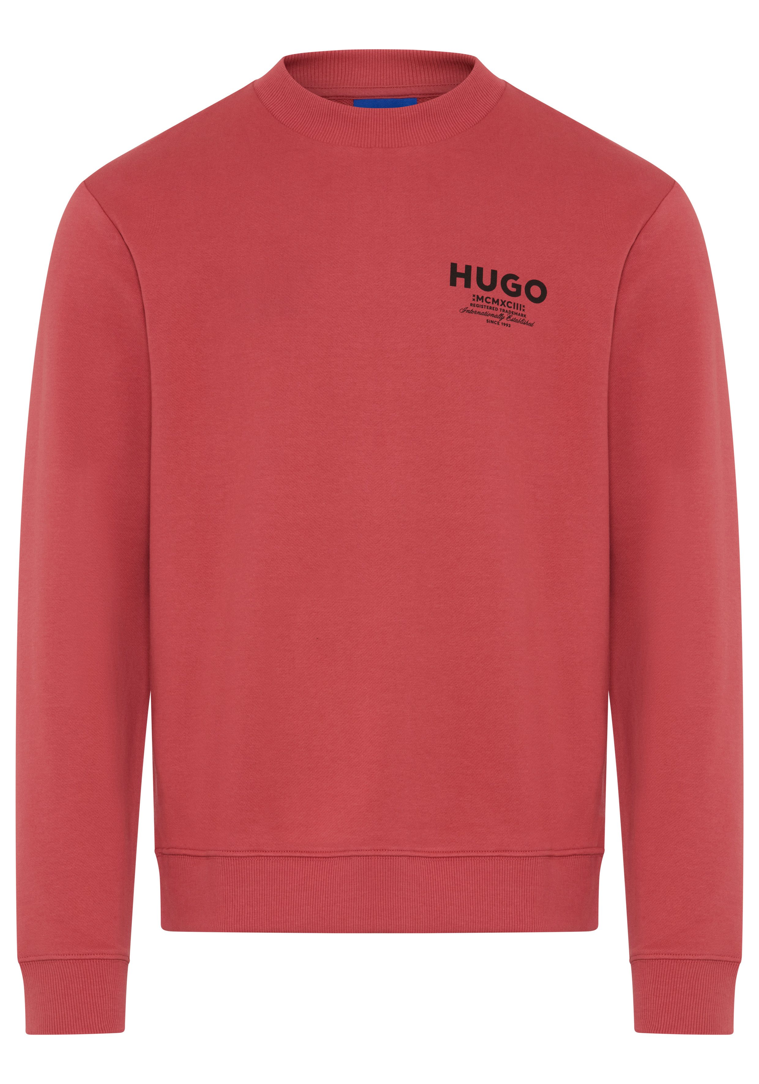 HUGO Sweatshirt Nespon Rundhalsausschnitt, Regular Fit, reine Baumwolle
