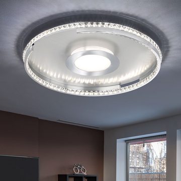 WOFI LED Deckenleuchte, LED-Leuchtmittel fest verbaut, Warmweiß, Deckenlampe Esszimmer LED Kristalle Deckenleuchte mit 3