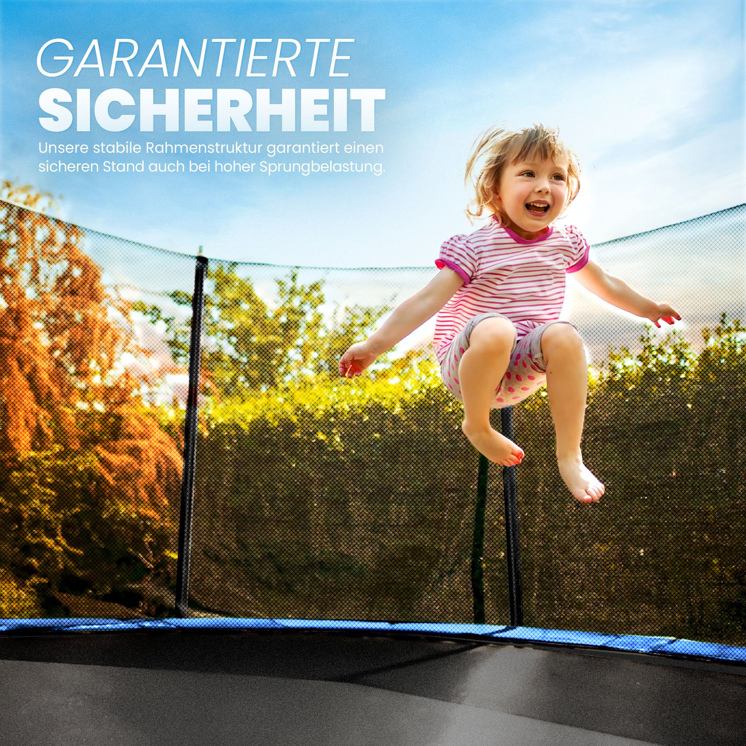 KIDUKU Gartentrampolin KIDUKU® Trampolin 244 - 427 cm Gartentrampolin Kindertrampolin Outdoor, Ø 427 cm, kg