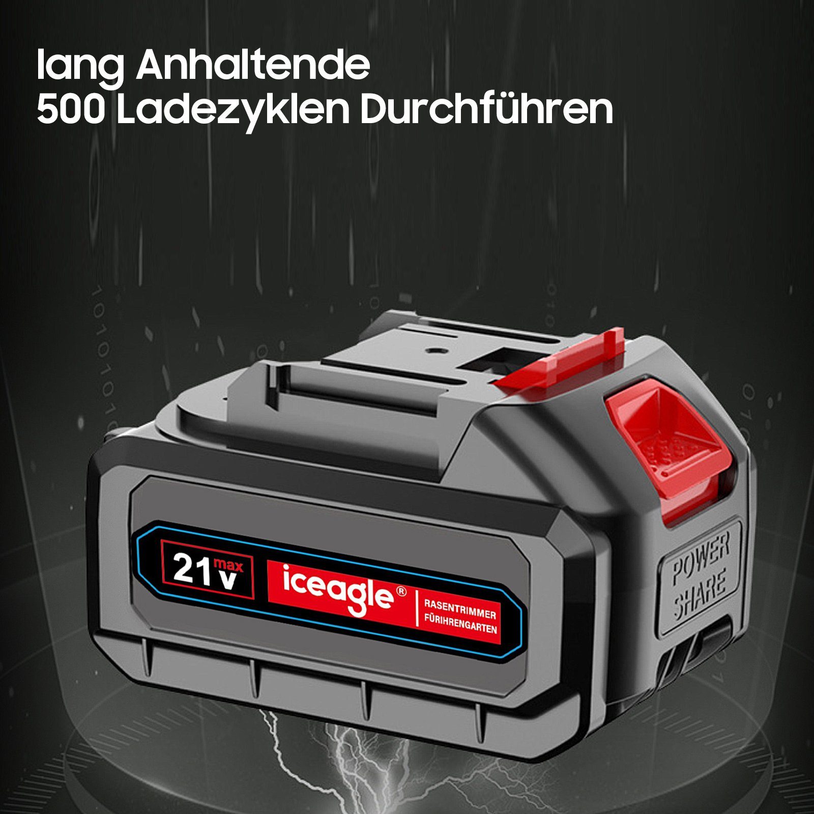 Aoucheni Lithium-Batterie, Ersatzbatterie für Rasenmäher, Akkus 21V/2Ah für 21V/2Ah Batterie, Rasenmäher, schnurlose