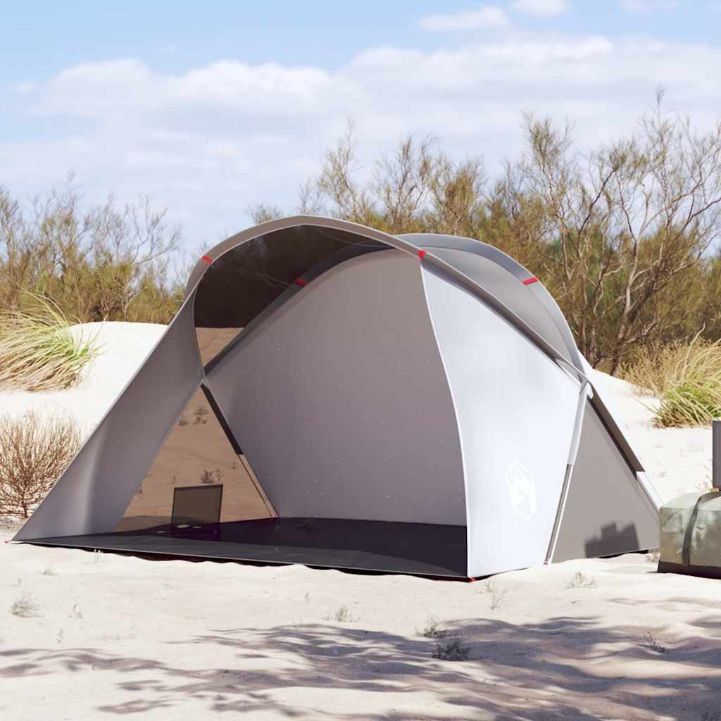 vidaXL Strandmuschel Strandzelt 2 Personen Grau Pop-Up Wasserdicht, (1 tlg)