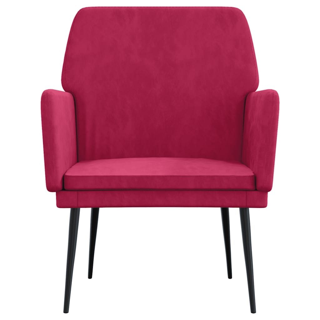 vidaXL Sessel Sessel Weinrot 62x79x79 cm Samt (1-St)