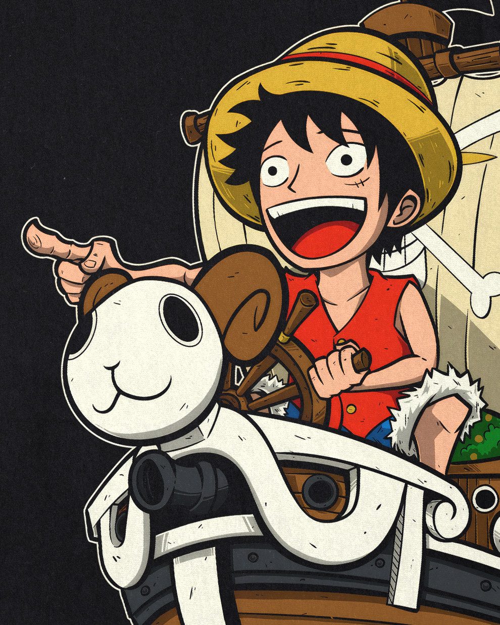 style3 T-Shirt one piece luffy monkey ruffy strohhutbande strawhat crew piraten wano