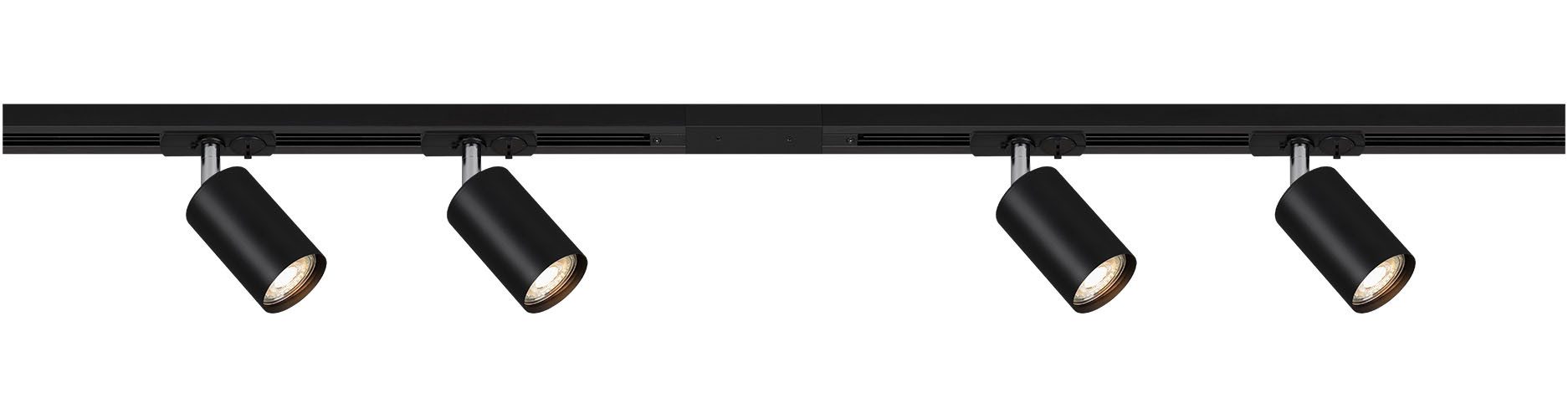 Briloner Leuchten Schienensystem-Sets RAIL, ohne Leuchtmittel, Schienensystem Rail 1,5 m Schwarz max. 9W Decke Wohnzimmer Büro Küche
