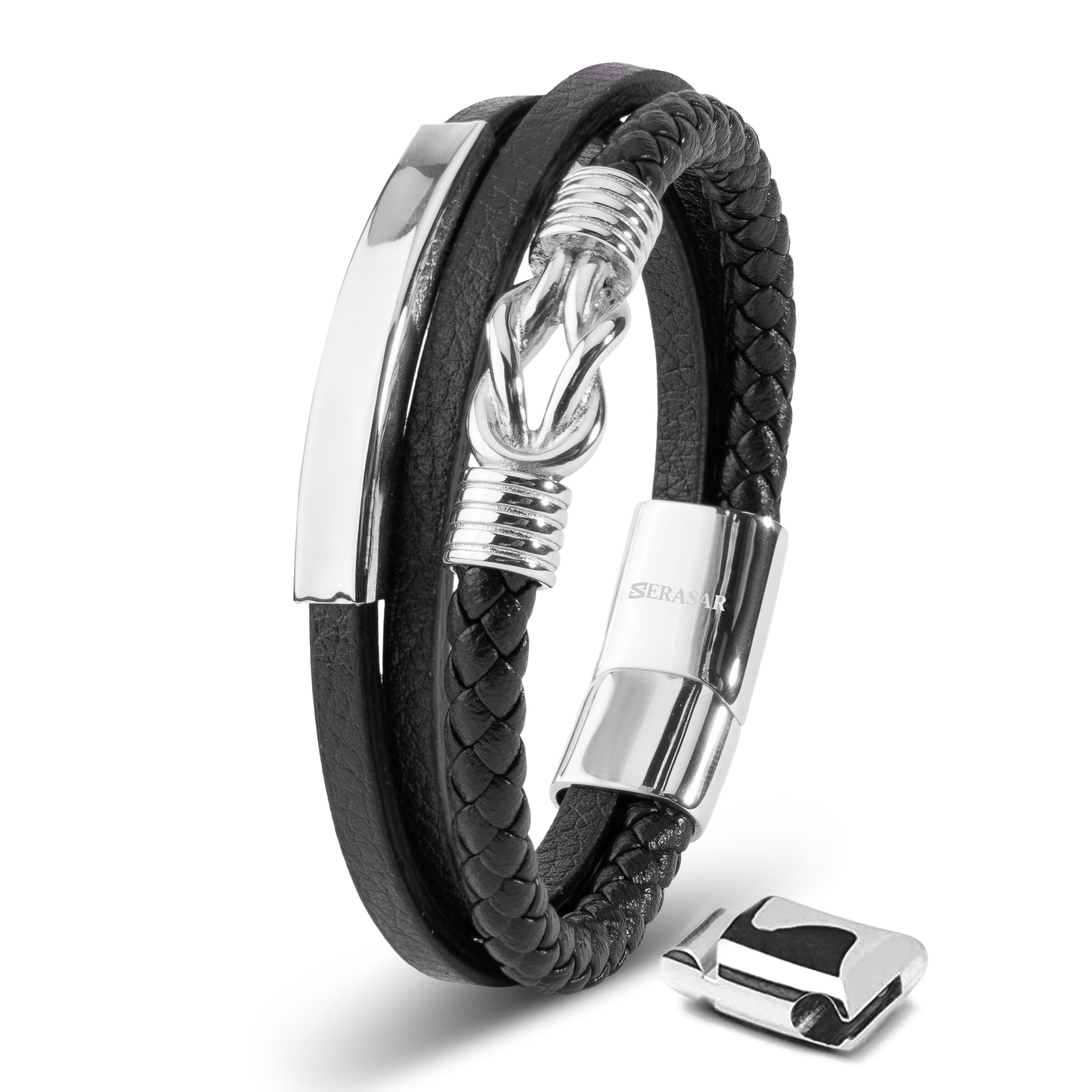 SERASAR Lederarmband Leder Herrenarmband "Steel" (Klassisch, günstig online kaufen