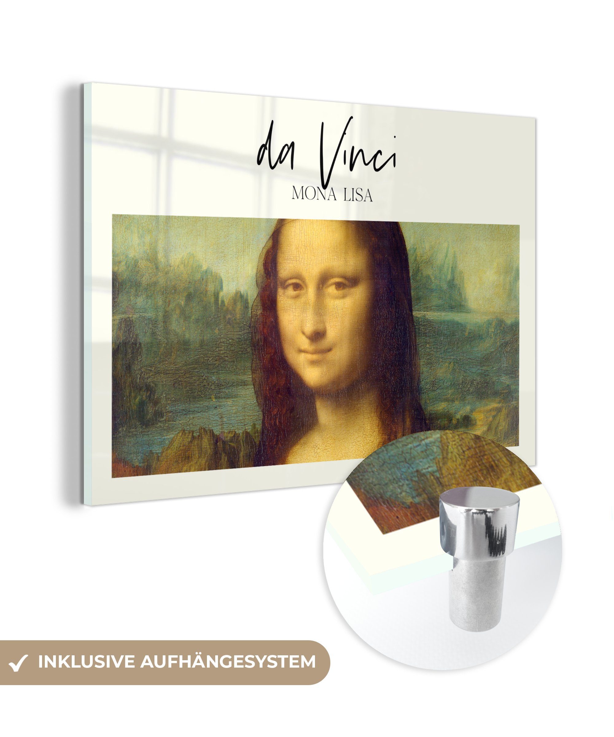 MuchoWow Acrylglasbild Mona Lisa - Da Vinci - Kunst, (1 St), Acrylglasbilder Wohnzimmer & Schlafzimmer