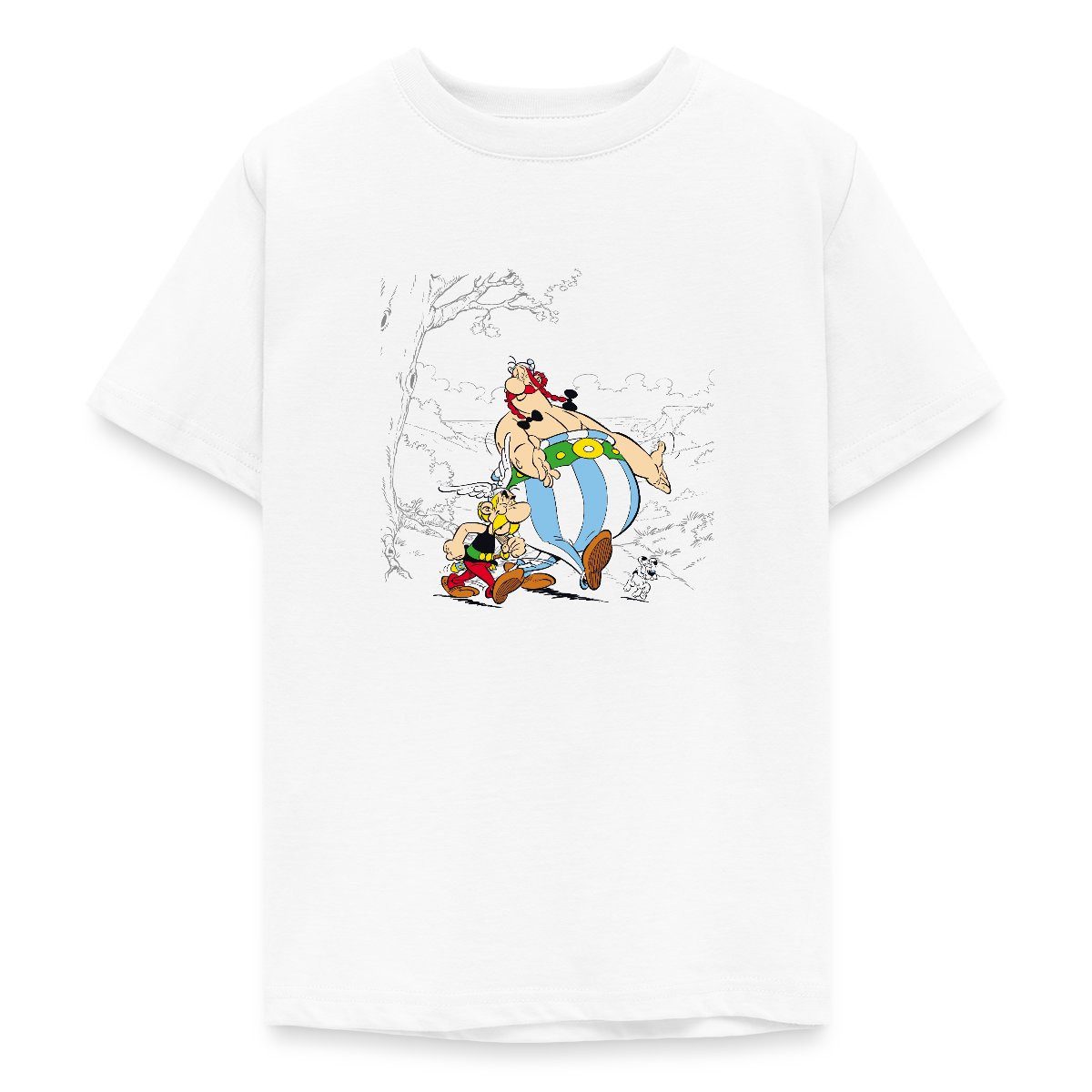 T-Shirt Asterix & Obelix gehen mit Idefix Spazieren Teenager T-Shirt