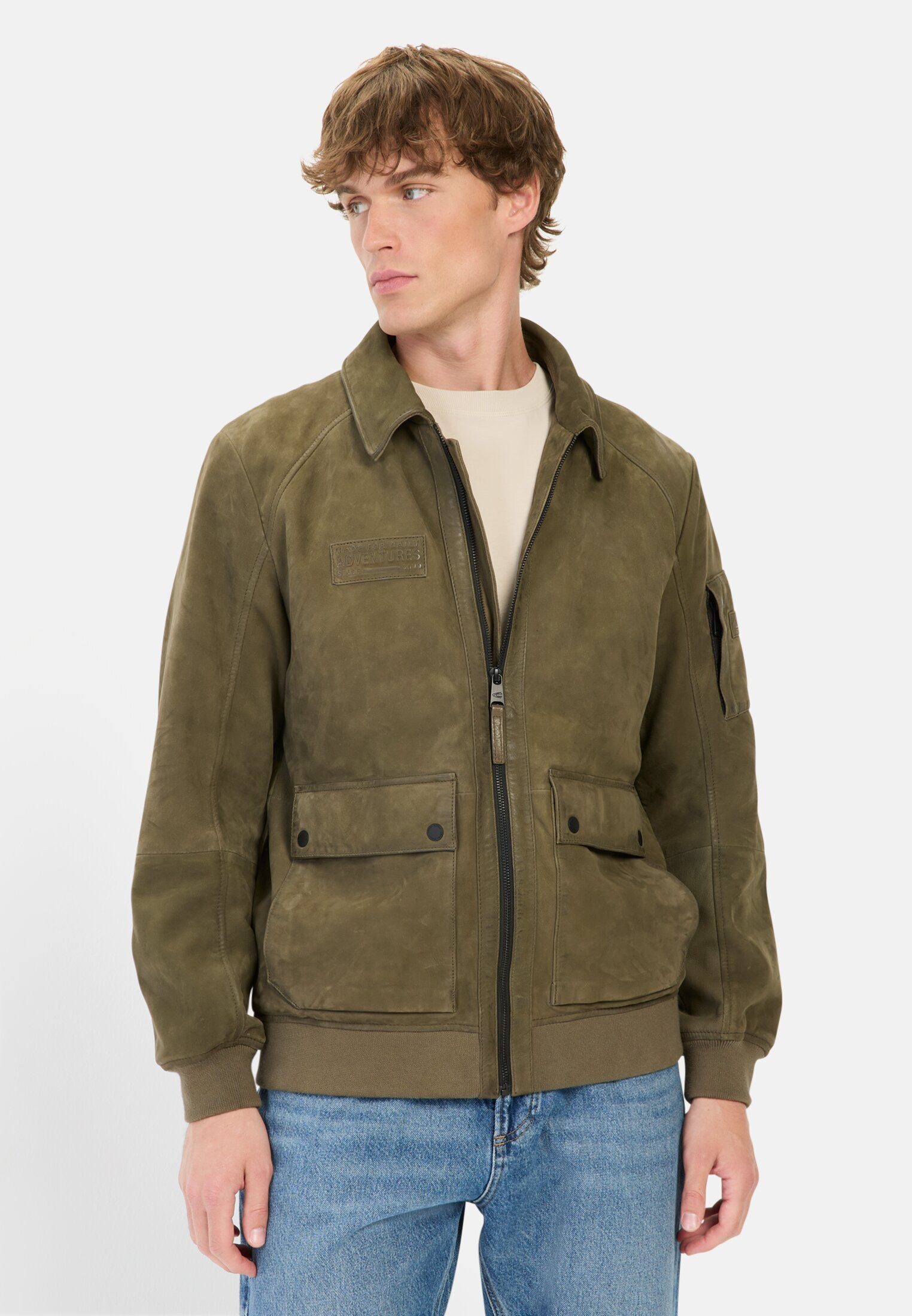 camel active Lederjacke mit Hemdkragen günstig online kaufen