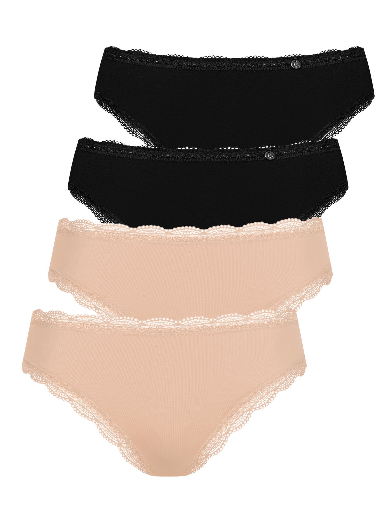 Lisca Bikinislip Damen Slip Everyday (Packung, 4-St) zarte Spitze, Baumwoll-Mix, hautfreundlich, atmungsaktiv