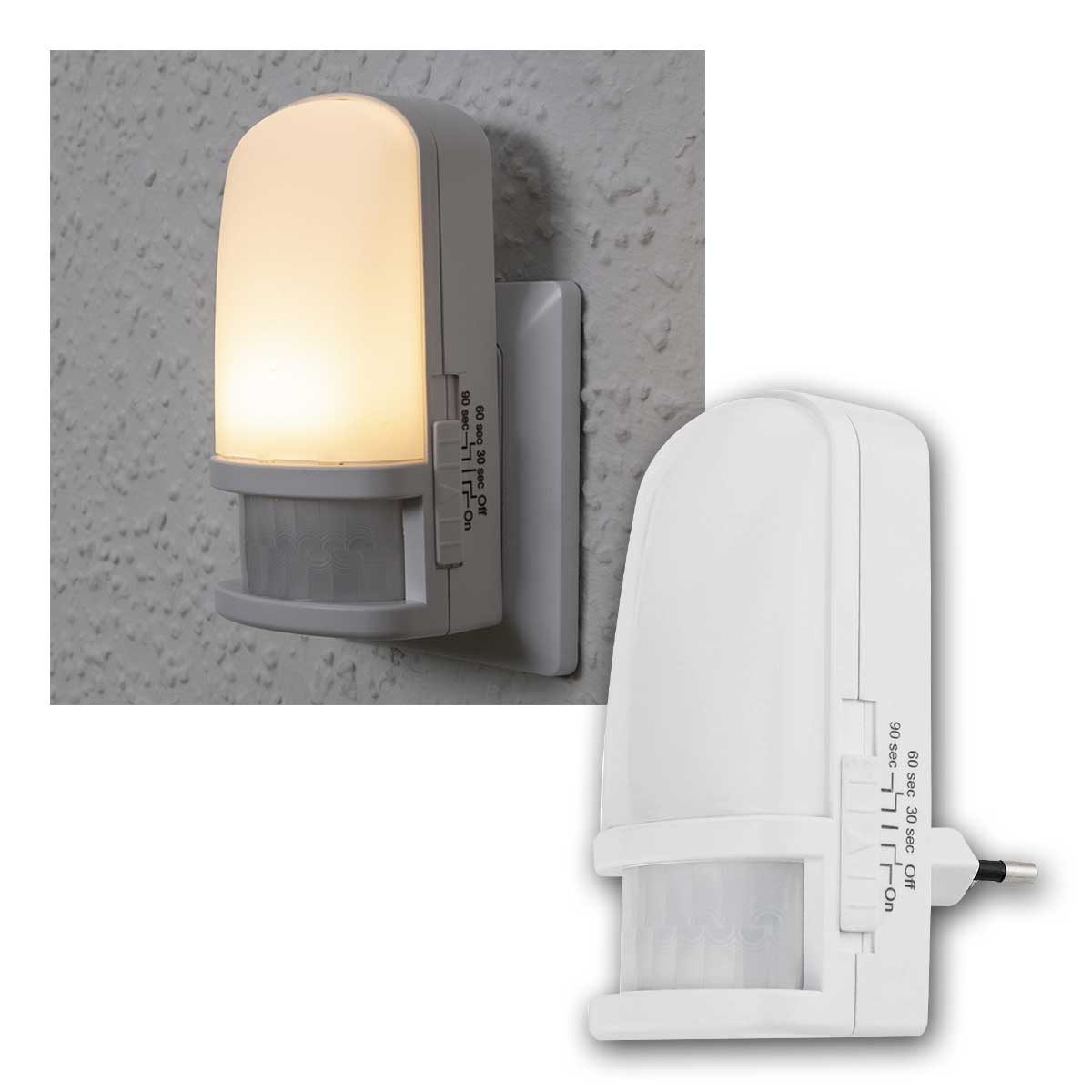 ChiliTec LED Nachtlicht LED Nachtlicht mit Bewegungsmelder 230V On/Off/Aut, warmweiß
