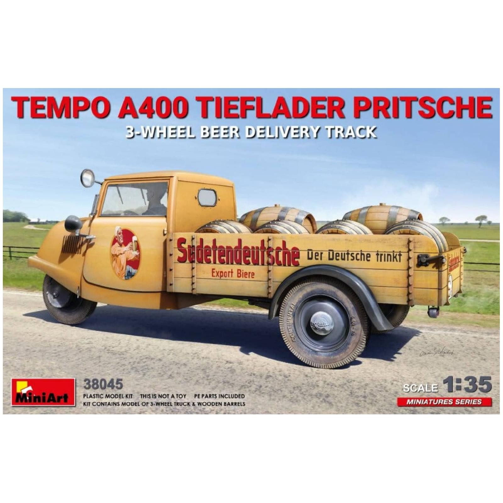 MiniArt Modellbausatz Tempo A400 3-wheel Beer Delivery Truck / 1:35, Maßstab 1:35