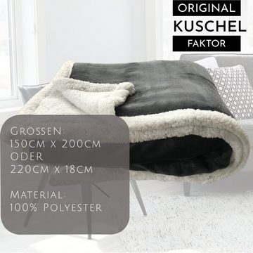 Wohndecke Kuscheldecke Lammflor Imitat Sherpa Wohndecke, JEMIDI