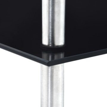 vidaXL Bücherregal Regal mit 3 Ablagen Schwarz 30x30x67 cm Hartglas, 1-tlg.