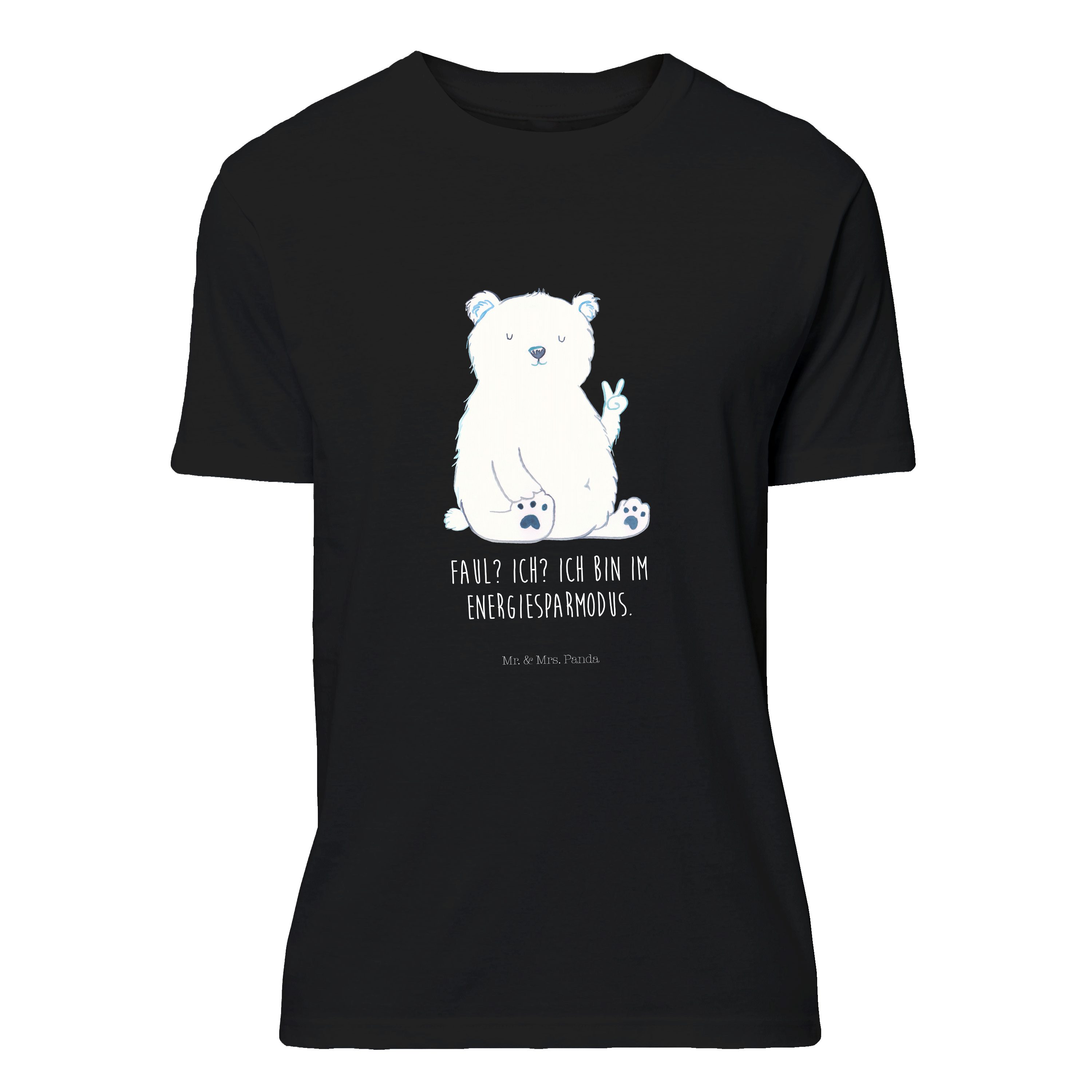 Mrs. Relaxen, Teddybär, Teddy, Panda & Schwarz Shirt, Faul - Geschenk, (1-tlg) - Ho T-Shirt Eisbär Mr.
