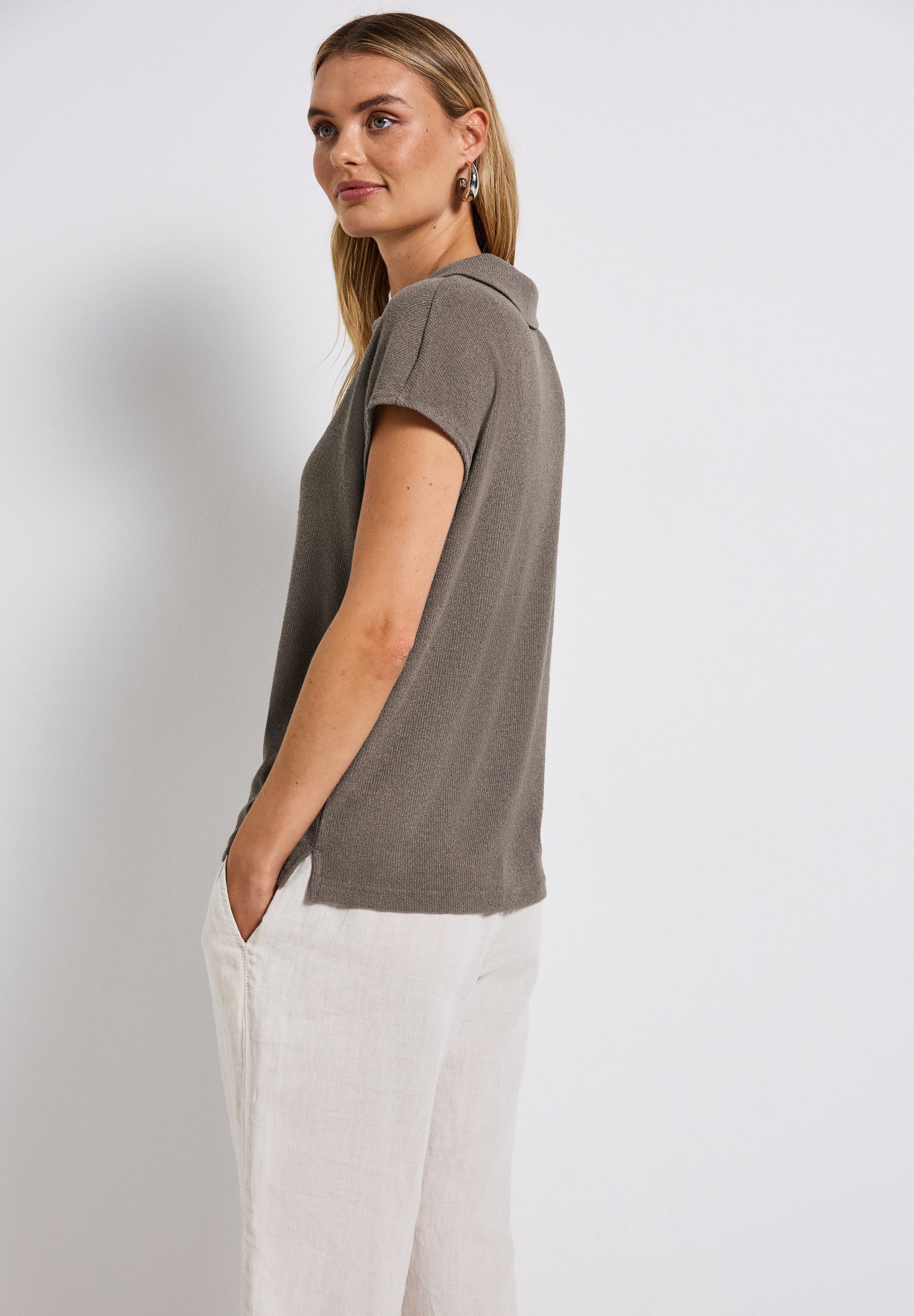 STREET ONE Poloshirt aus elastischem Materialmix günstig online kaufen