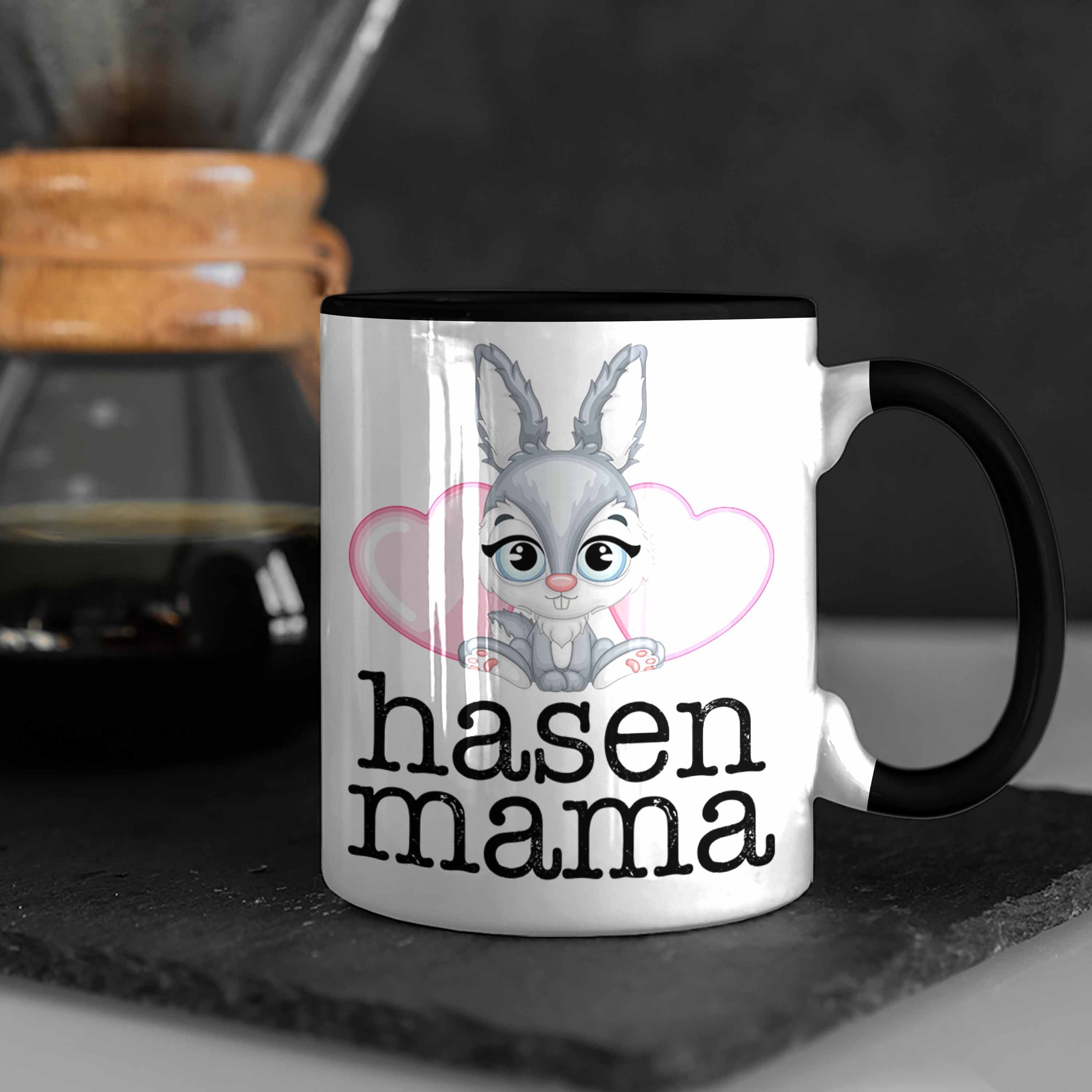 Geschenk Hasen Hasen-Besitzer Tasse Hasen Trendation Tasse Schwarz Kaninchen Mama Kinder