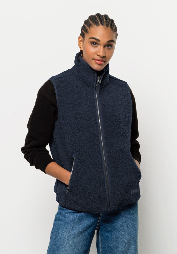 VEST W Wolfskin CURL HIGH night-blue Jack Fleeceweste