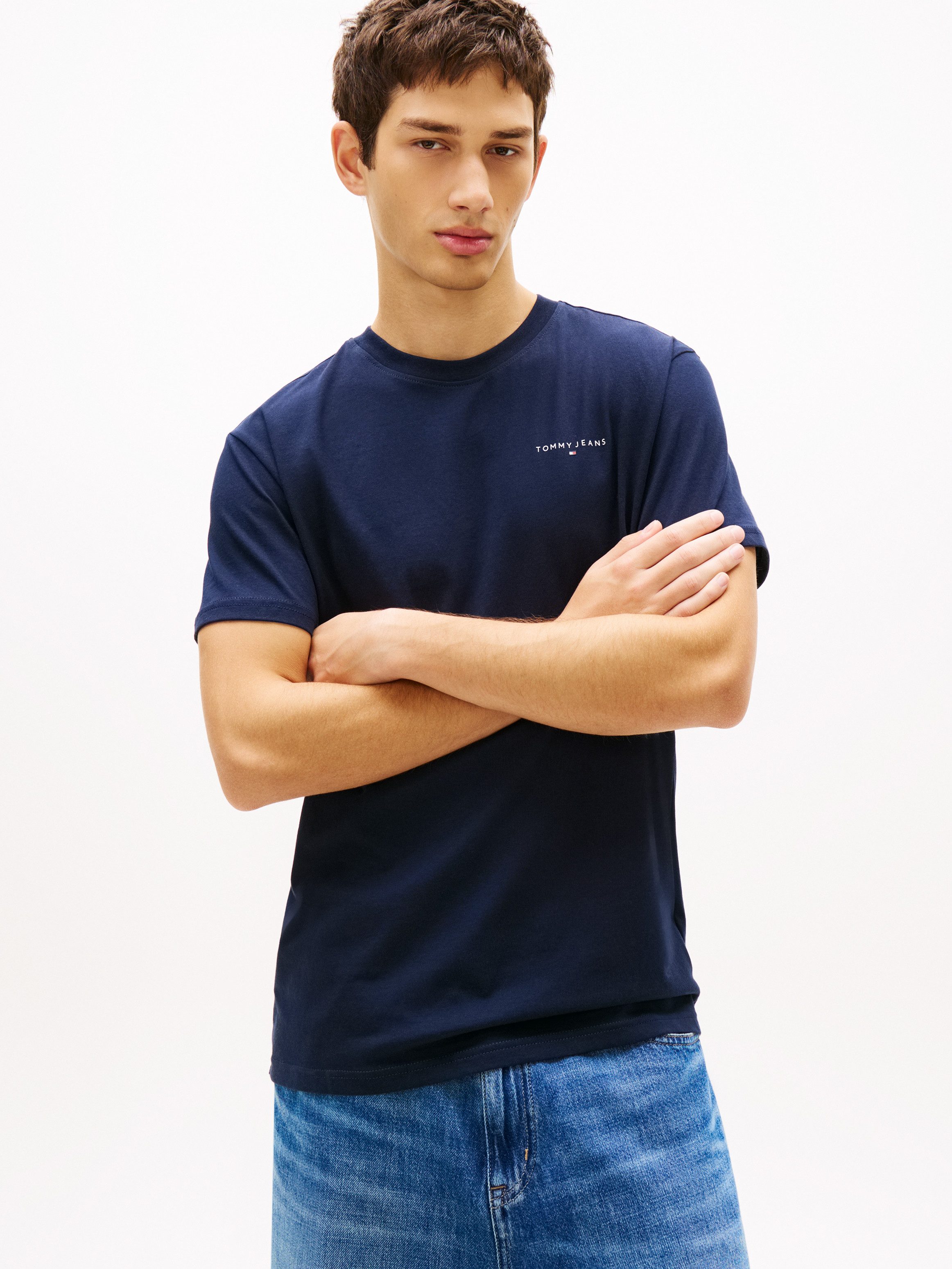 Tommy Jeans T-Shirt TJM SLIM FIT LINEAR 2PACK (Packung, 2-tlg) Rundhals, Jersey