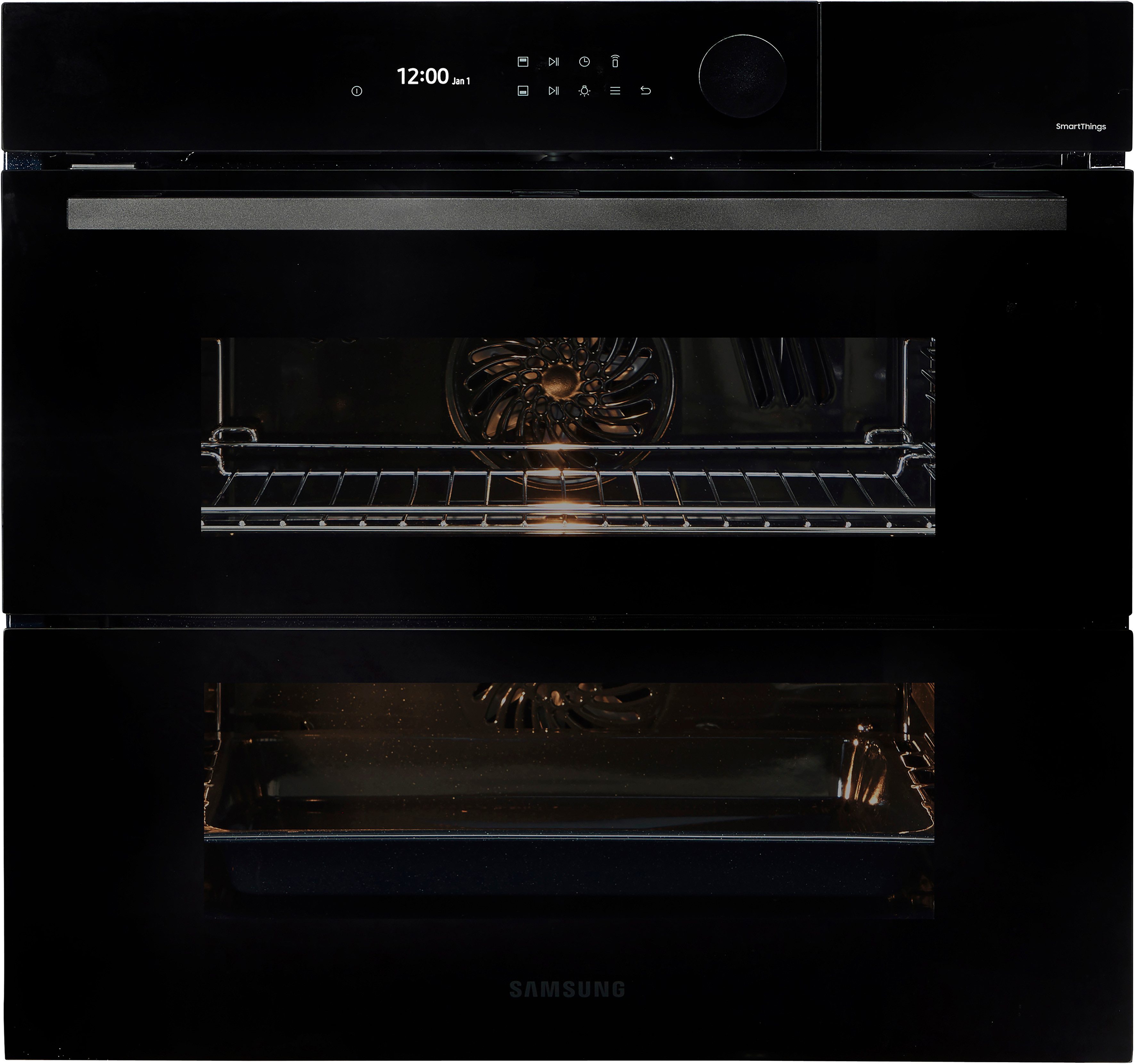 Samsung Pyrolyse Backofen Serie 5 NV7B5775XDK, mit 1-fach-Teleskopauszug, Pyrolyse-Selbstreinigung, Dual Cook Flex – Ein Ofen. Zwei Garräume. Flexible Tür.