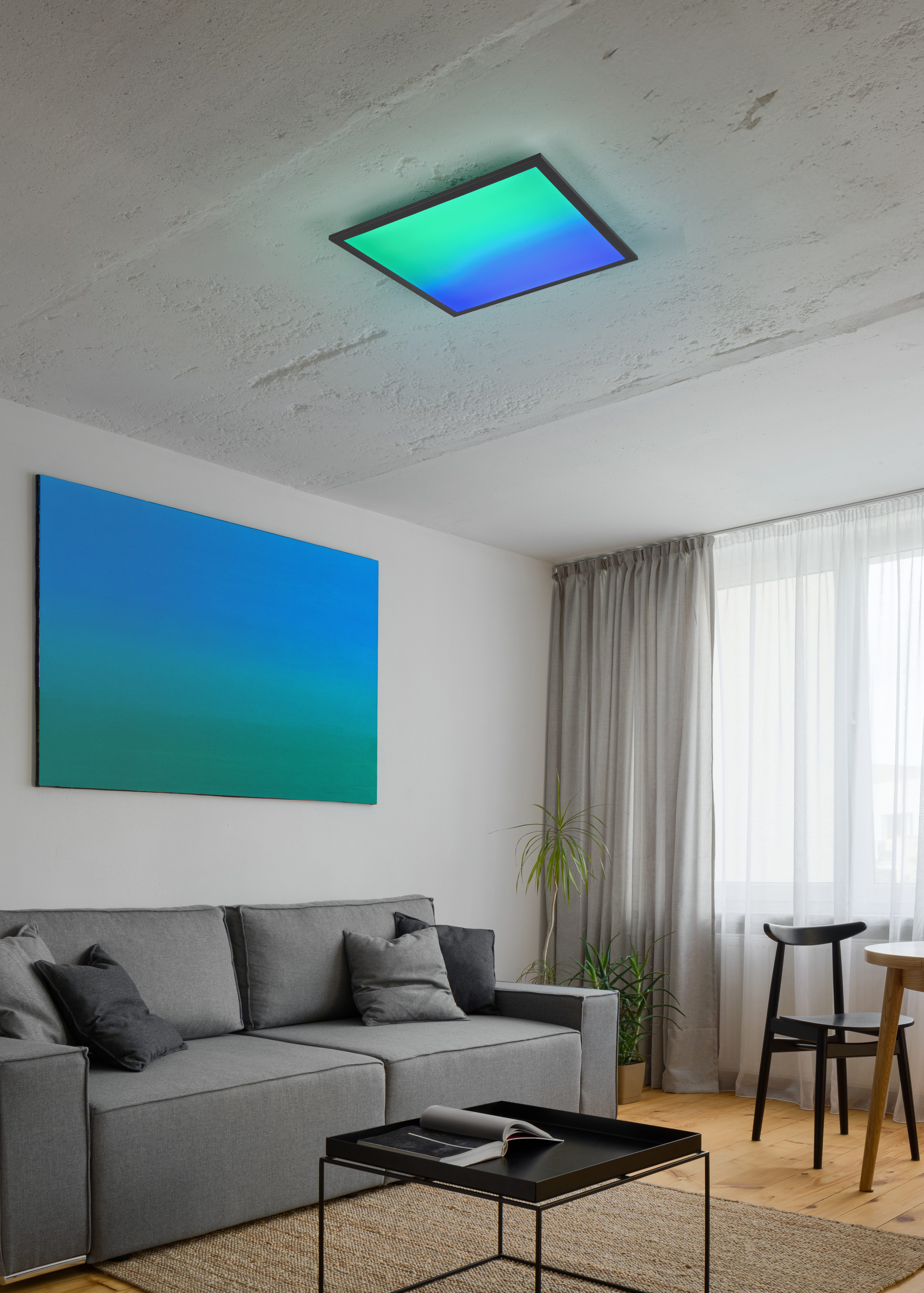 Reality Leuchten LED Panel BETA, LED Deckenleuchte, CCT 2700-6500K Fernbedienung, CCT - über Fernbedienung, Dimmfunktion, Farbwechsel, Fernbedienung, Infrarot inkl., Memoryfunktion, Nachtlichtfunktion, LED fest integriert, Farbwechsler, RGB, RGB Multicolor Farbwechsel dimmbar Memoryfunktion
