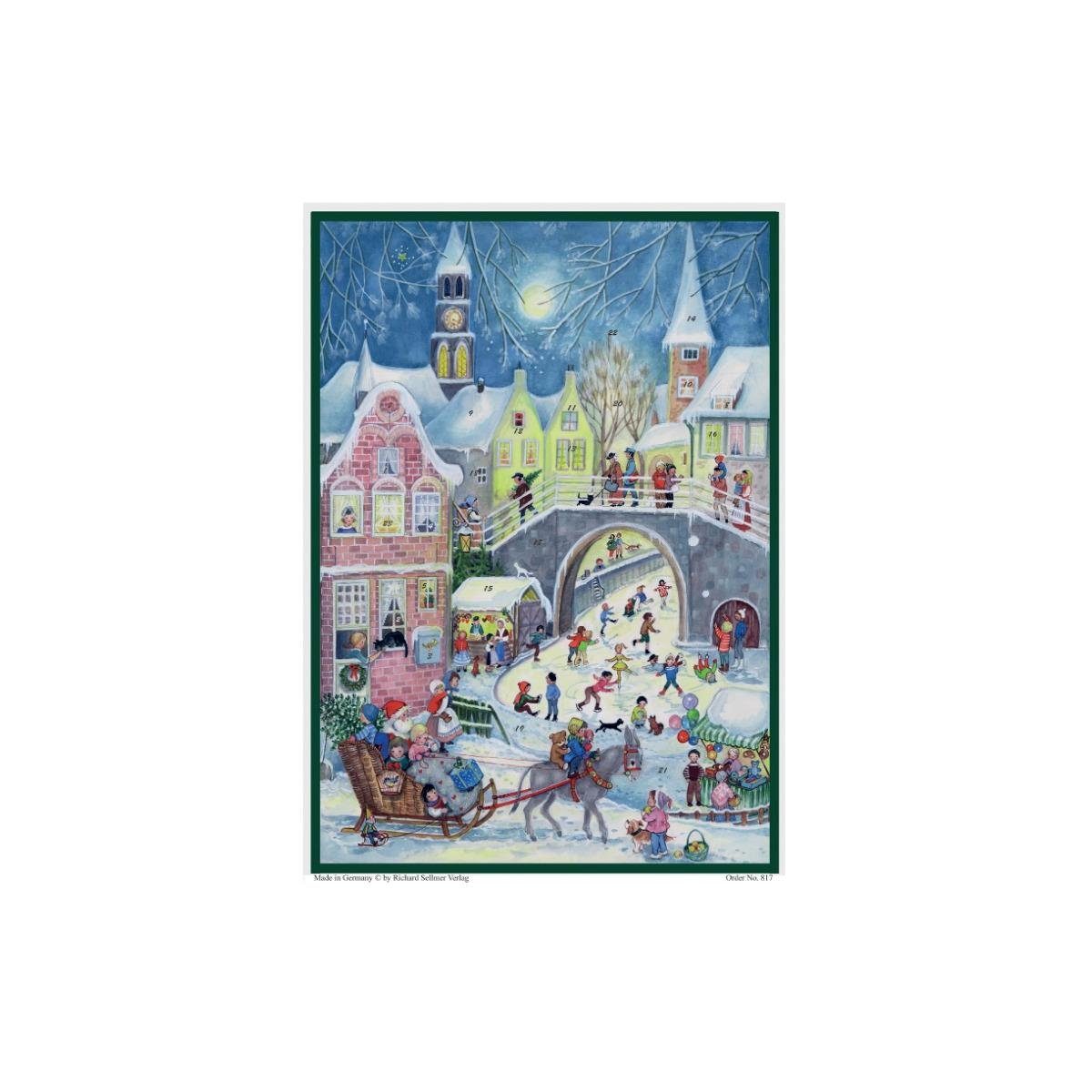 Richard Sellmer Verlag Adventskalender 817 - Advenskalender - Esel am Weihnachtsschlitten | Adventskalender