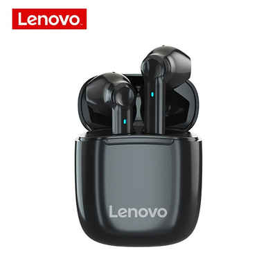 Lenovo XT89 mit Touch-Steuerung Bluetooth-Kopfhörer (True Wireless, Siri, Google Assistant, Bluetooth 5.0, kabellos, Stereo-Ohrhörer mit 300 mAh Kopfhörer-Ladehülle - Schwarz)