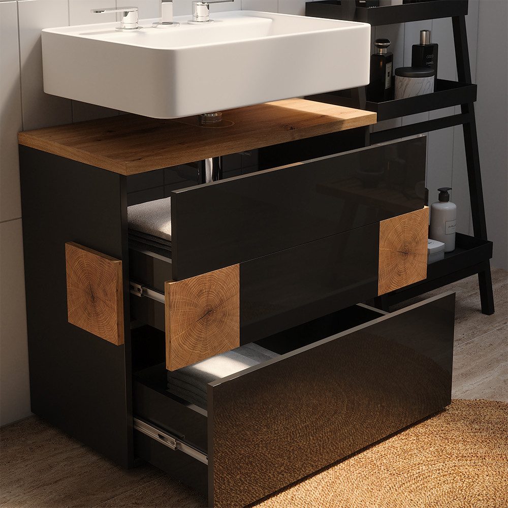 Vicco Waschbeckenunterschrank Eden, Anthrazit/Artisan-Eiche, 70 x 64.5 cm m günstig online kaufen