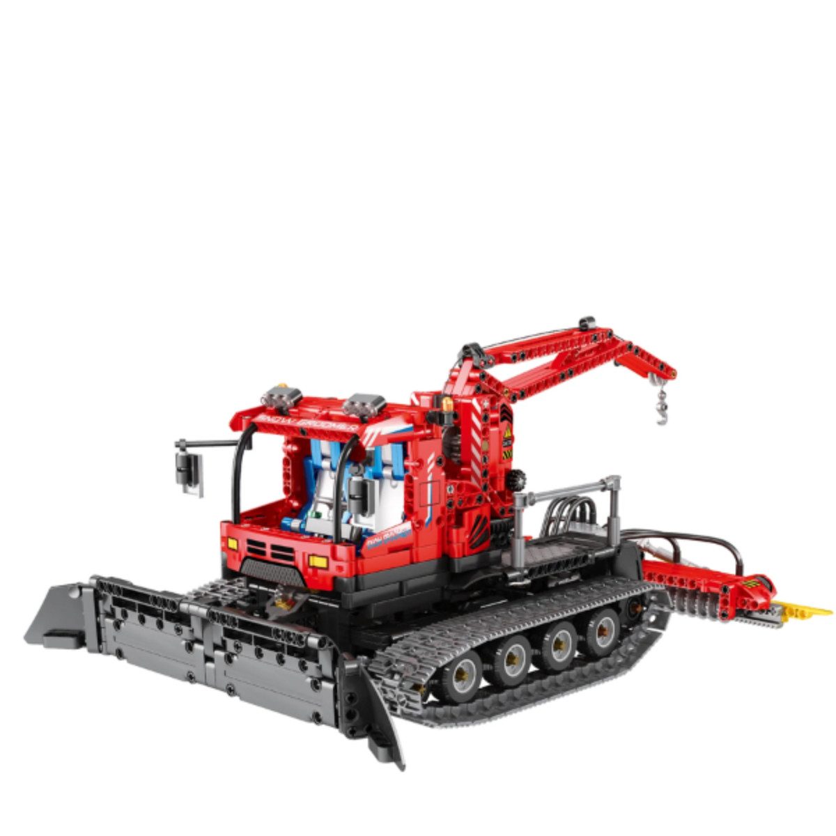 Reobrix 22019 Spielbausteine, (Klemmbaustein Set, 1100 St., Bauset), Motorisierte Pistenraupe mit RC und App Steuerung