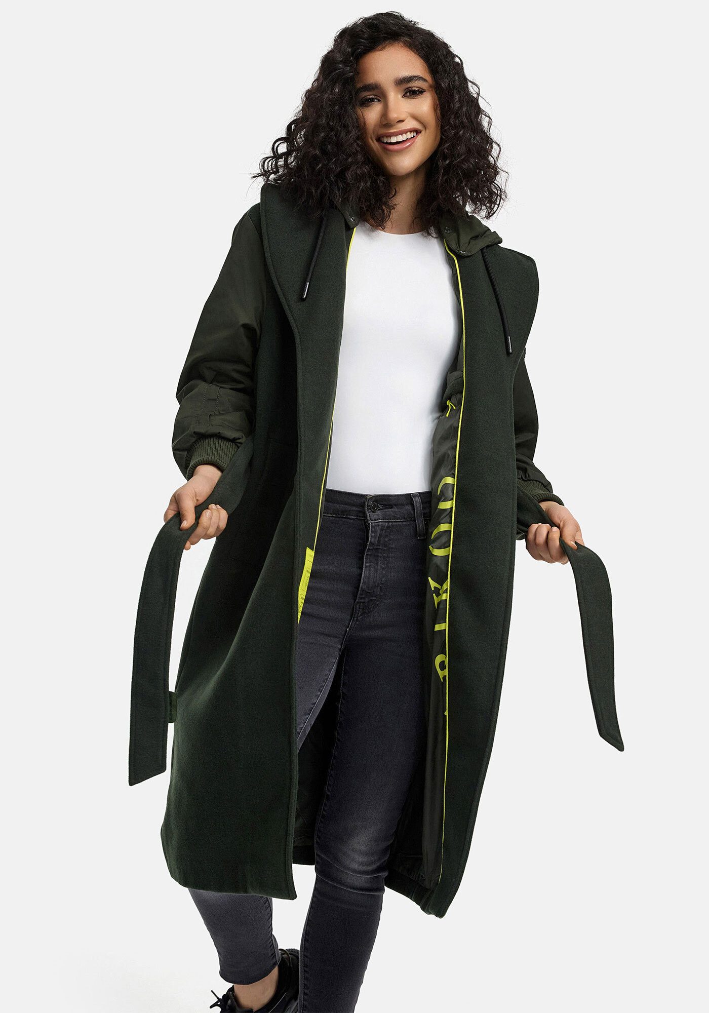 Marikoo Winterjacke Tjadee Langer Wickelmantel