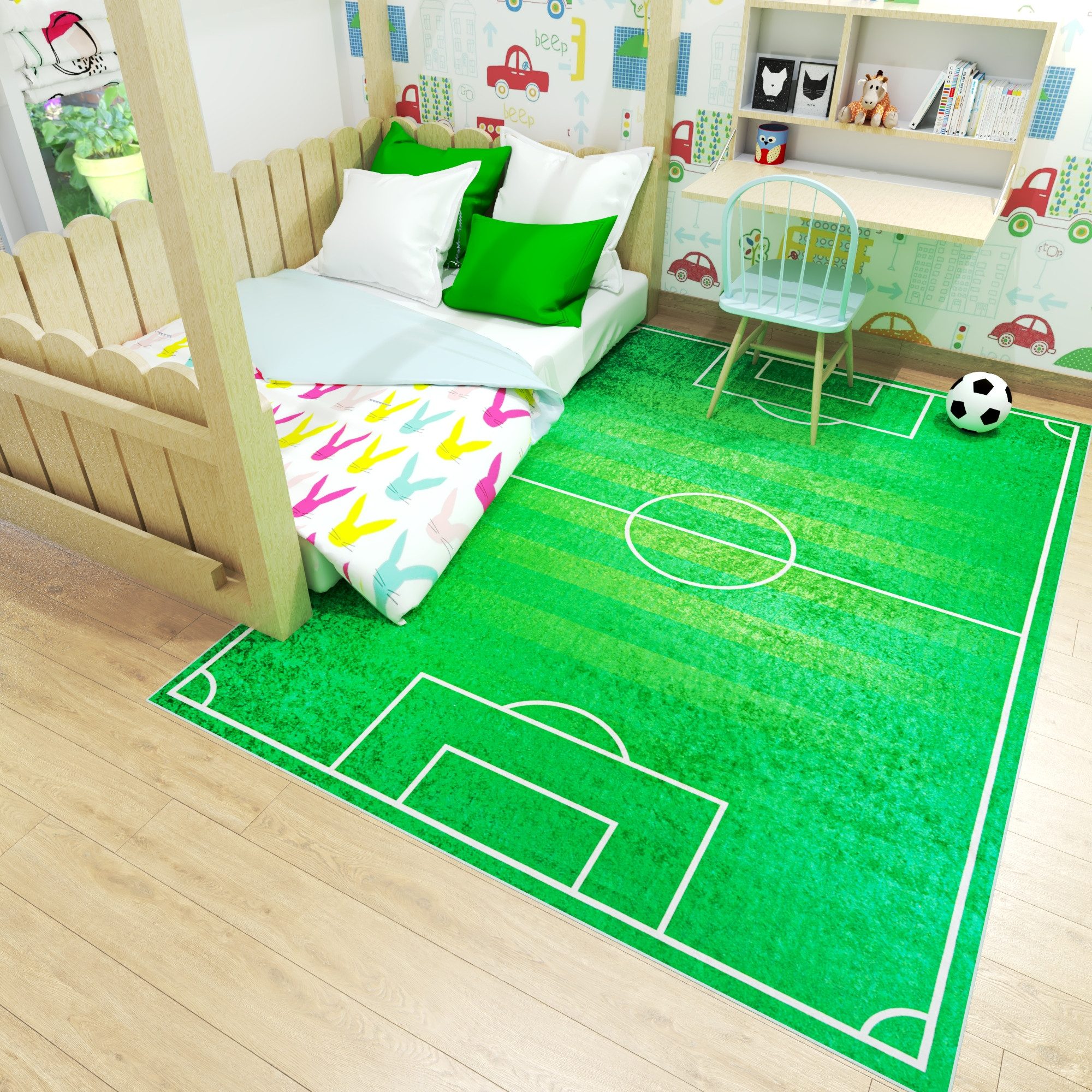 Mazovia Kinderteppich Kinderteppich Spielplatz Kinderzimmer, 80 x 150 cm, W günstig online kaufen