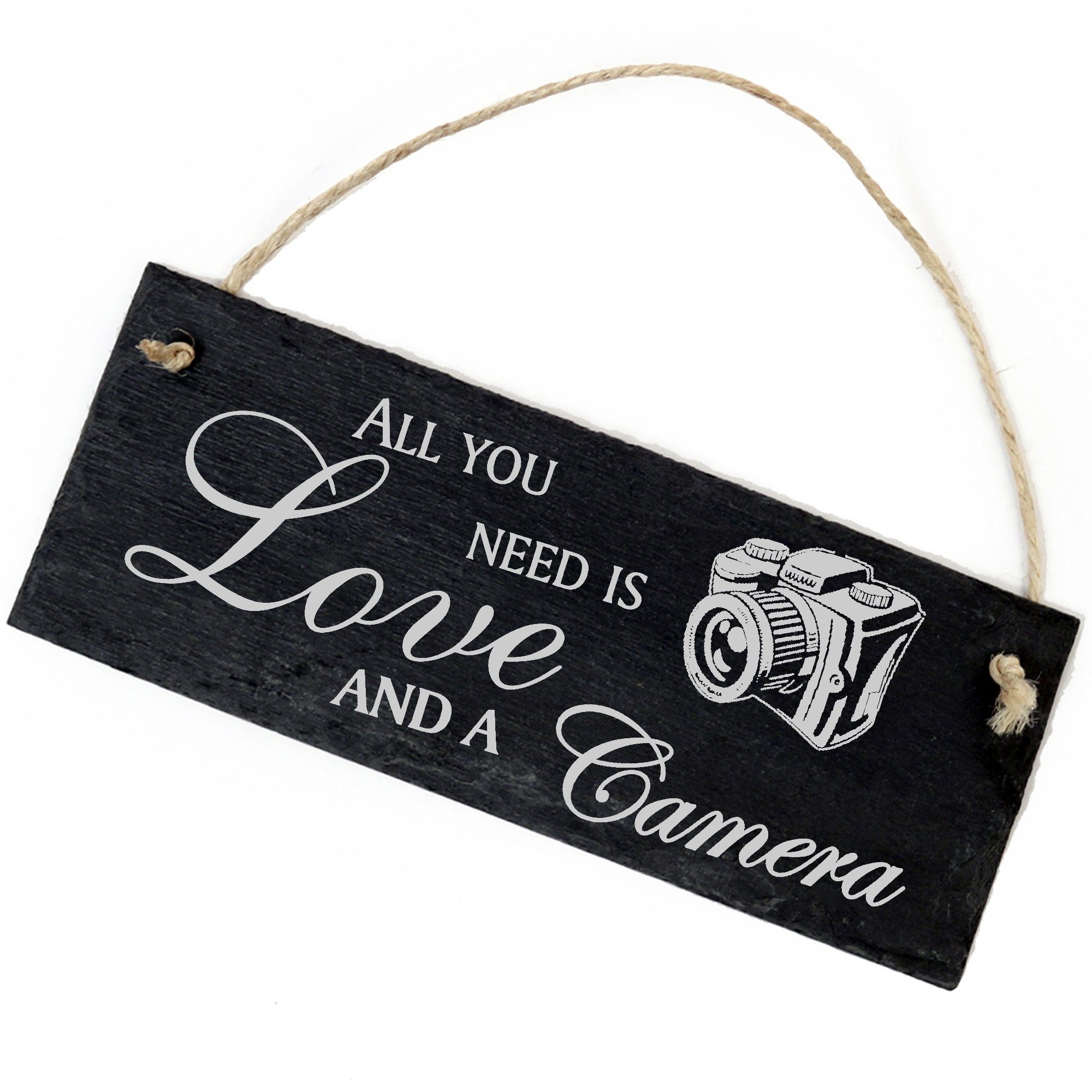Dekolando Hängedekoration Kamera is Camera All you and Love need 22x8cm a