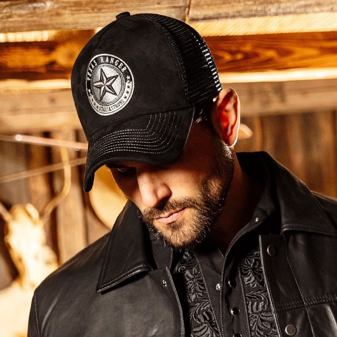 Stars & Stripes Trucker Cap Texas Ranger (1-St) Western Wildleder-Optik Mesh-Einsatz Snapback