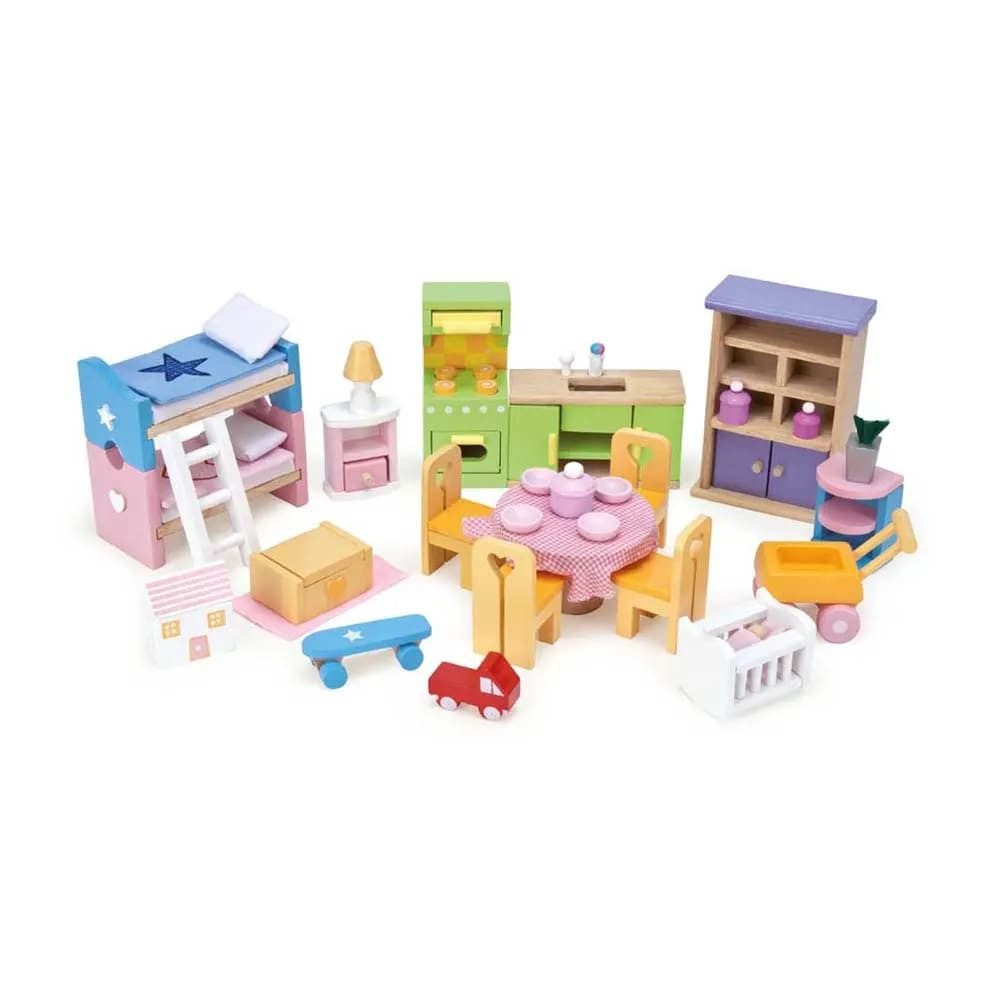 Le Toy Van Puppenhausmöbel Le Toy Van Puppenhaus Zubehör Starter Möbel Set