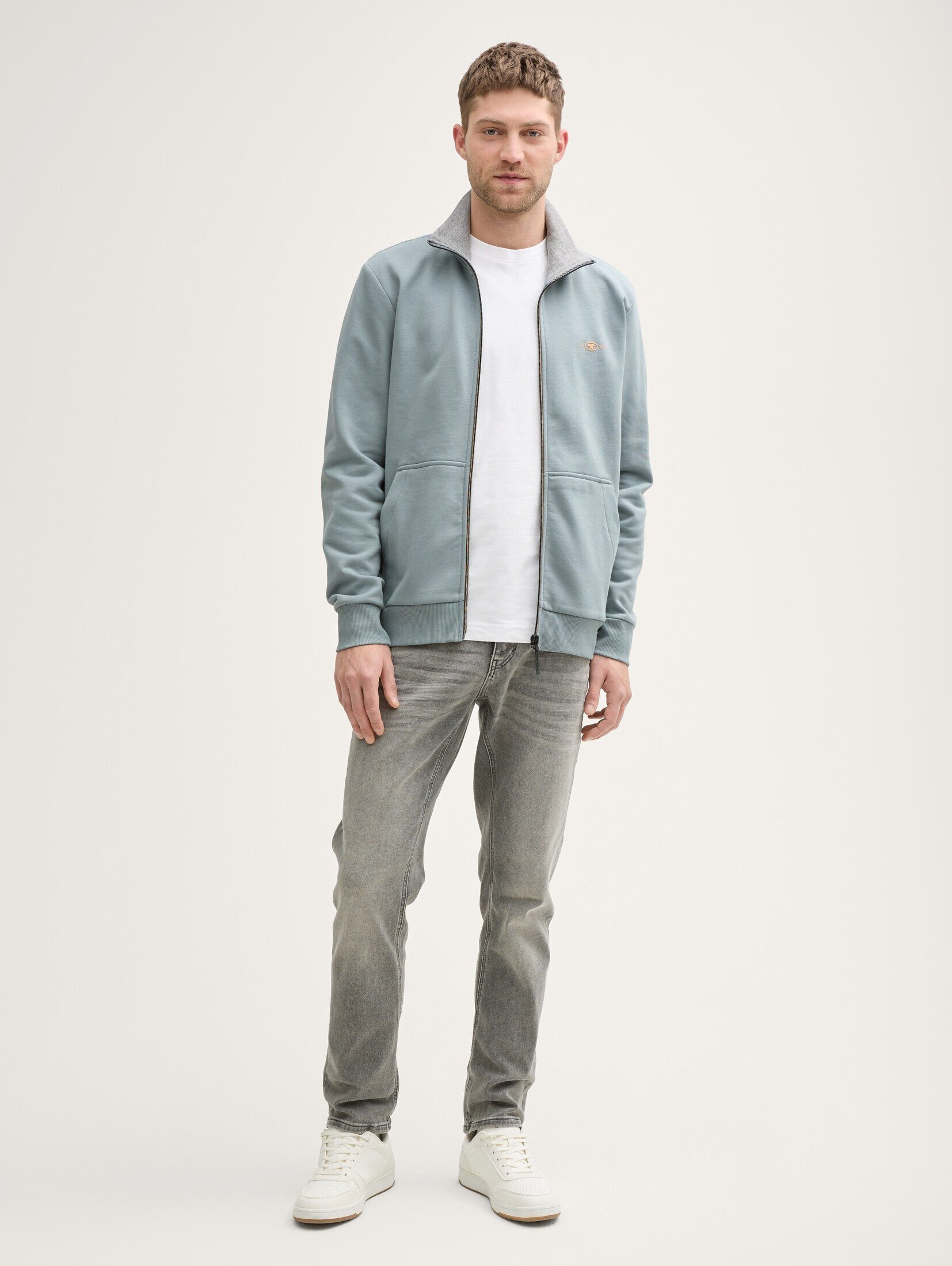 TOM TAILOR Sweatshirt Strick & Sweatshirts Sweatjacke mit Stehkragen