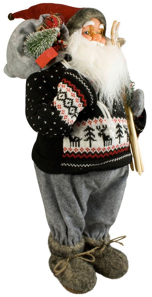 foolonli Weihnachtsmann Weihnachtsmann Santa Clause Nils 60cm Weihnachten Skier Adventsdeko