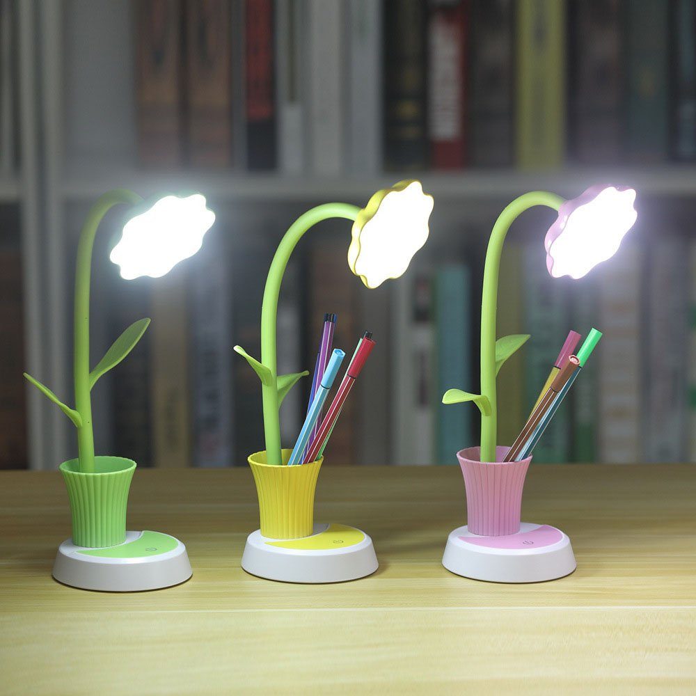 USB Dimmbare LED Berührungssensor, Schreibtischlampe mit Nachttischlampe MOUTEN Rosa