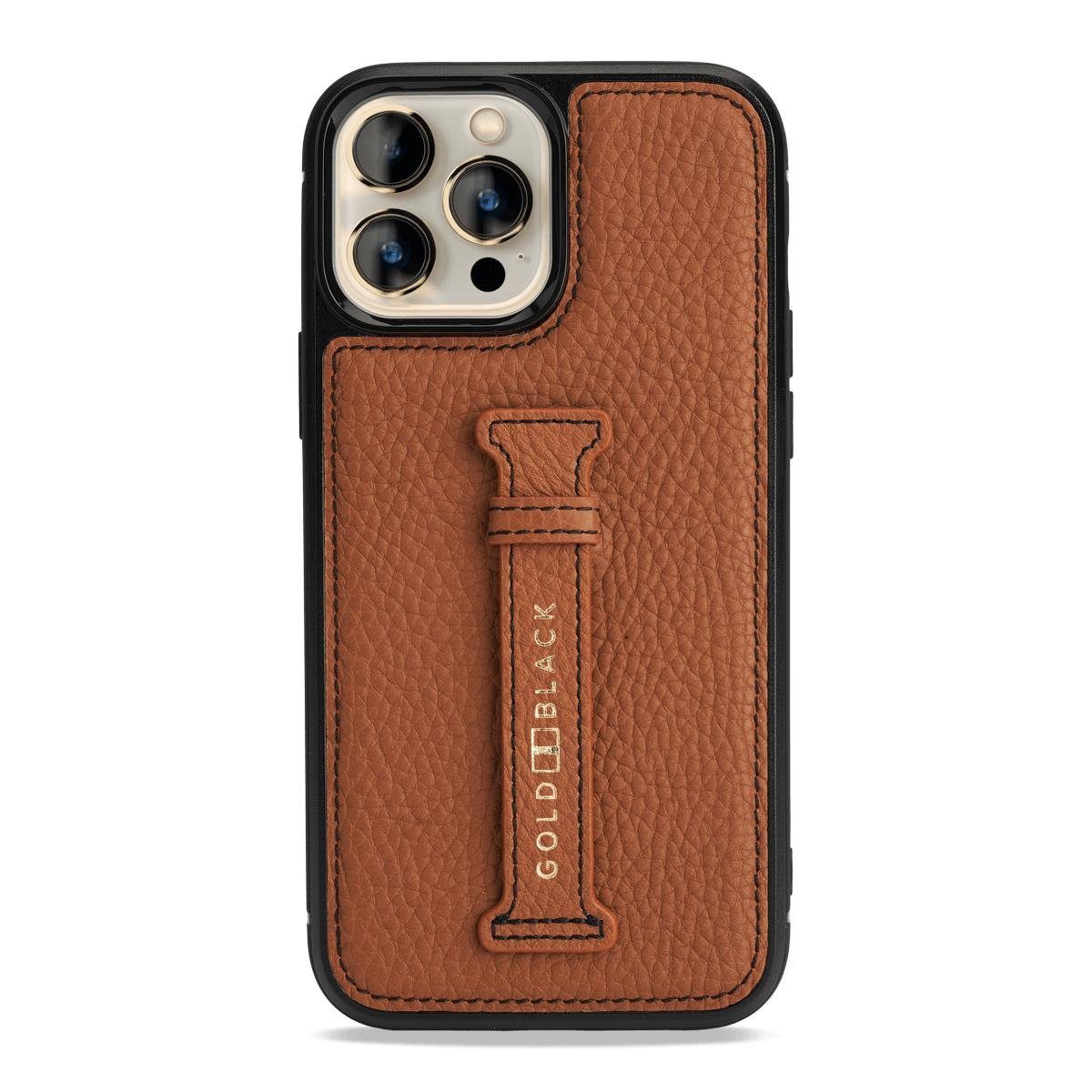 Handyhülle iPhone 13 Pro Max Leder Case mit Fingerschlaufe 16,95 cm (6,68 Zoll)