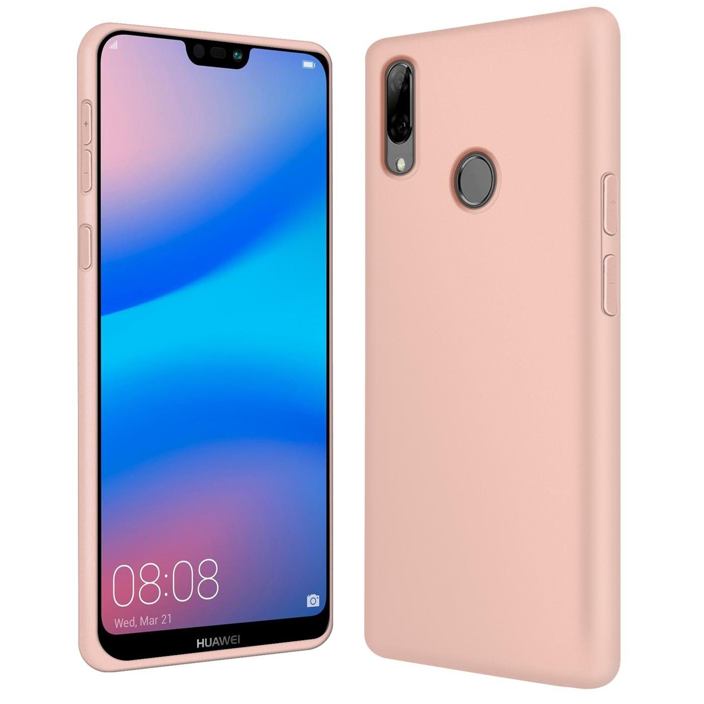 CoolGadget Handyhülle Silikon Case für das Huawei P20 Lite Slim TPU Cover 5,8 Zoll, Weiche Schutz Hülle mit Innen Fleece aus Stoff Handy Tasche