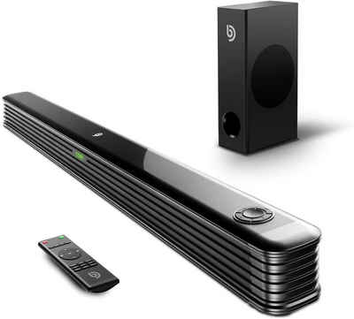 Bomaker Njord I 2.1 Soundbar (Bluetooth, USB, Auxiliary, 150 W, 4 EQ-MODI, Echte 2.1 Kanal Soundbar mit Wireless-Subwoofer)
