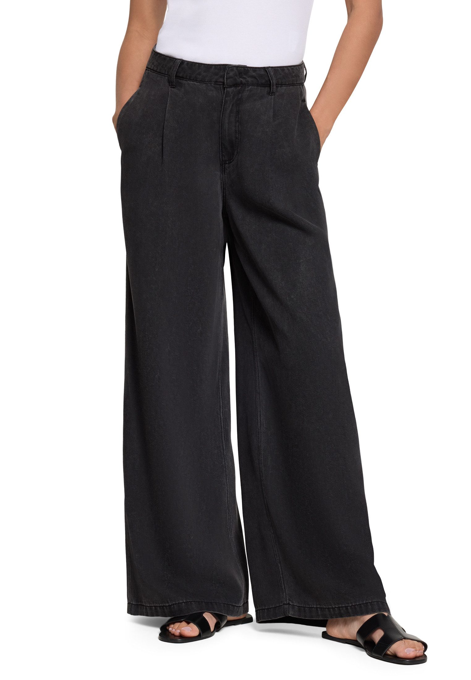 Stoffhose Damen mit weitem Bein