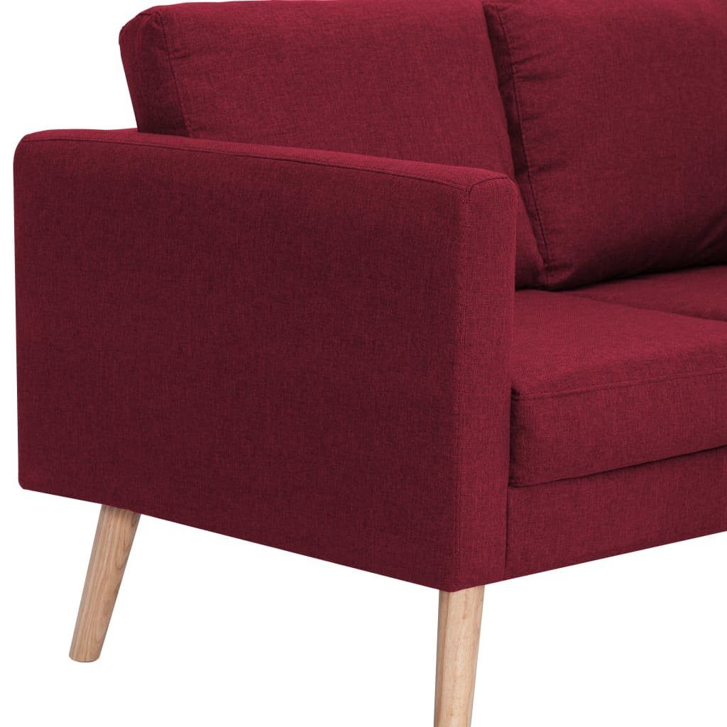 Couch Sofa Weinrot vidaXL 3-Sitzer-Sofa Stoff