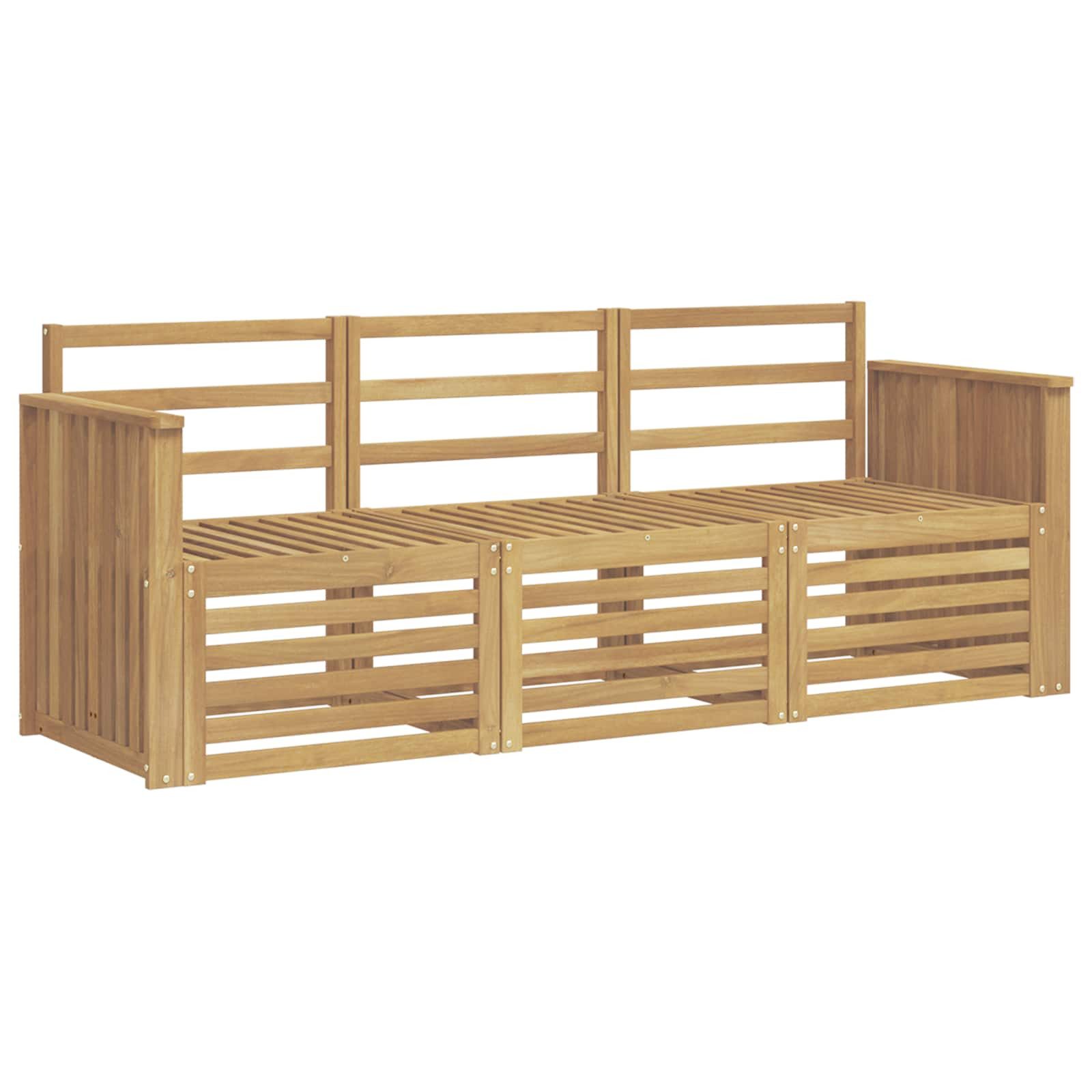 vidaXL Gartensofa Sofagarnituren Massivholz, 3 Teile