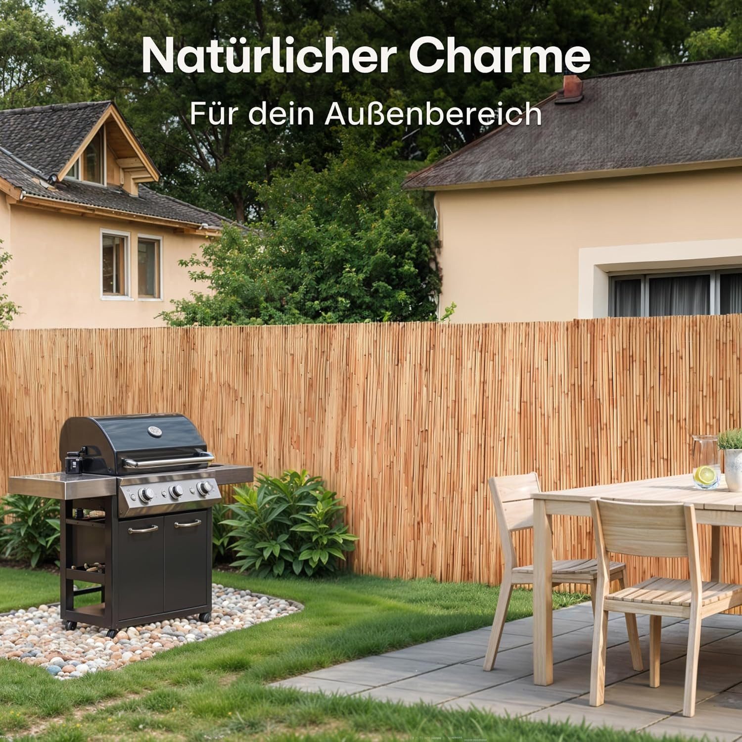 Praknu Balkonsichtschutz Schilfmatten Balkon Sichtschutz Zaun günstig online kaufen