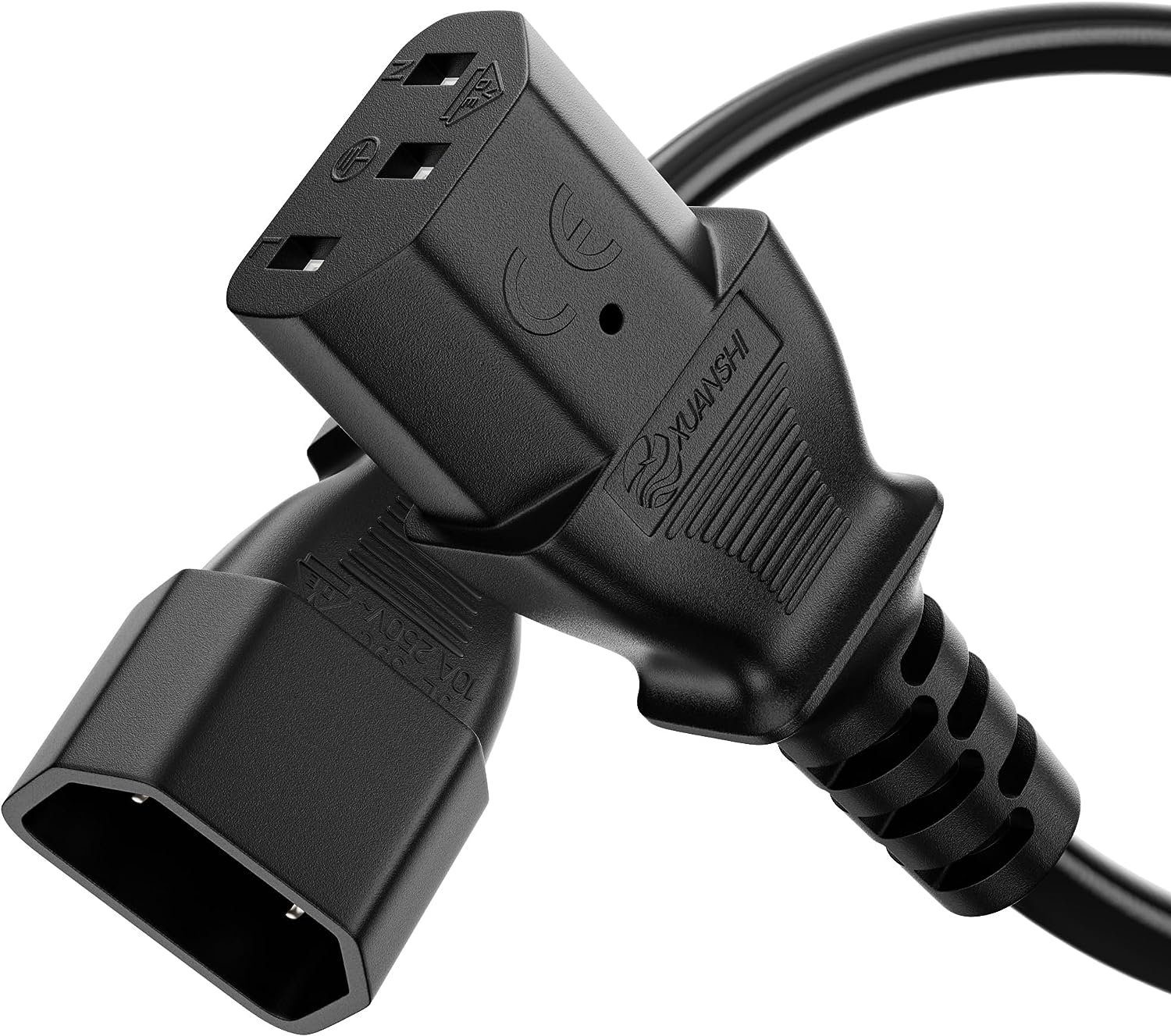 conecto Strom-Kabel, C13 IEC Stecker gerade auf C14 IEC-Buchse gerade, Stromkabel