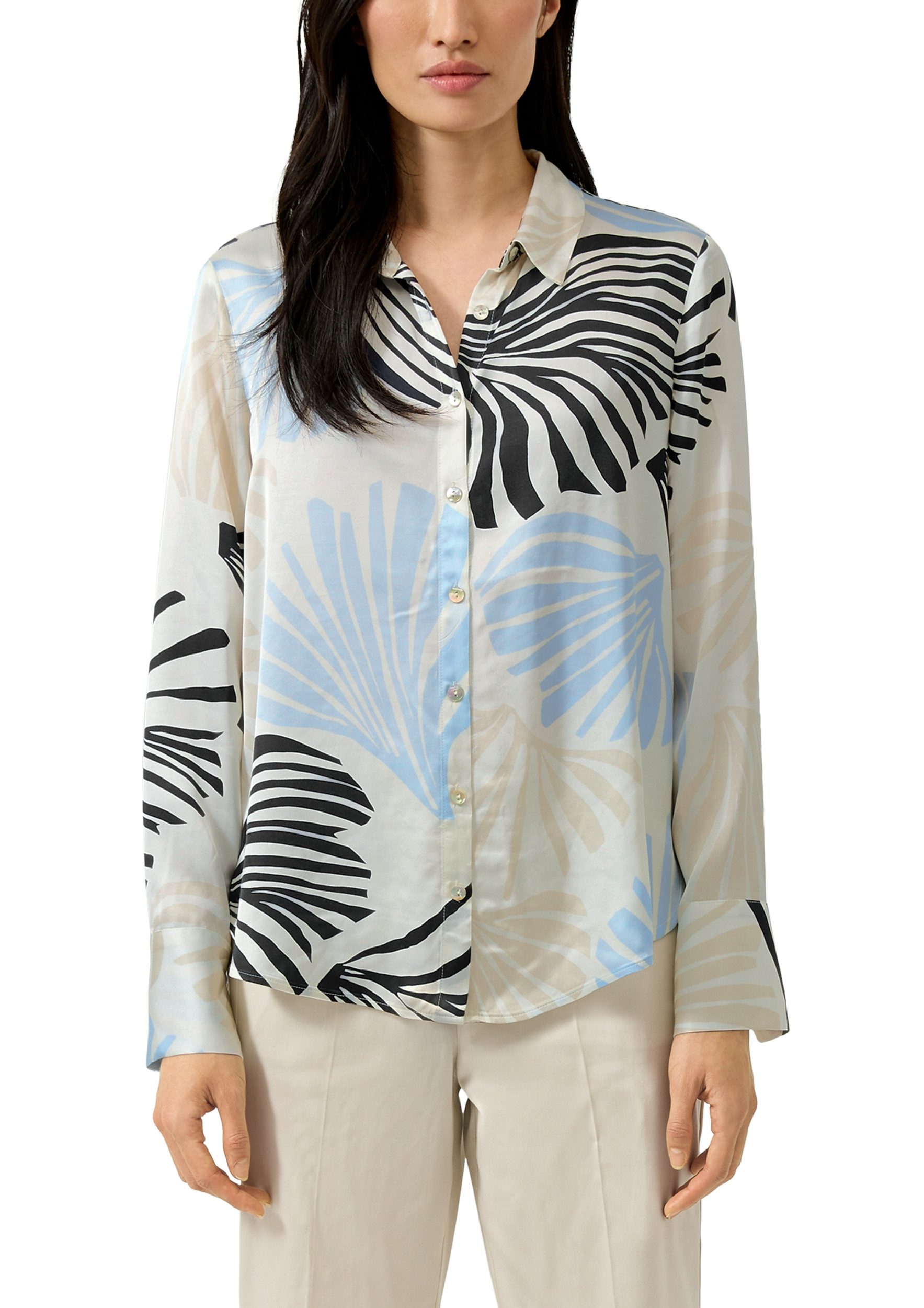 s.Oliver BLACK LABEL Langarmbluse Bluse - Langarmbluse - Bluse mit Kragen günstig online kaufen