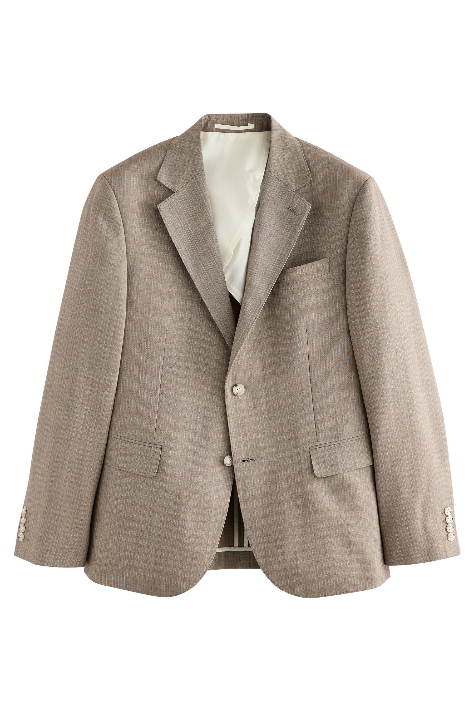 Next Sakko Slim Fit Anzugsakko mit Fischgrätmuster + Streifen (1-tlg)
