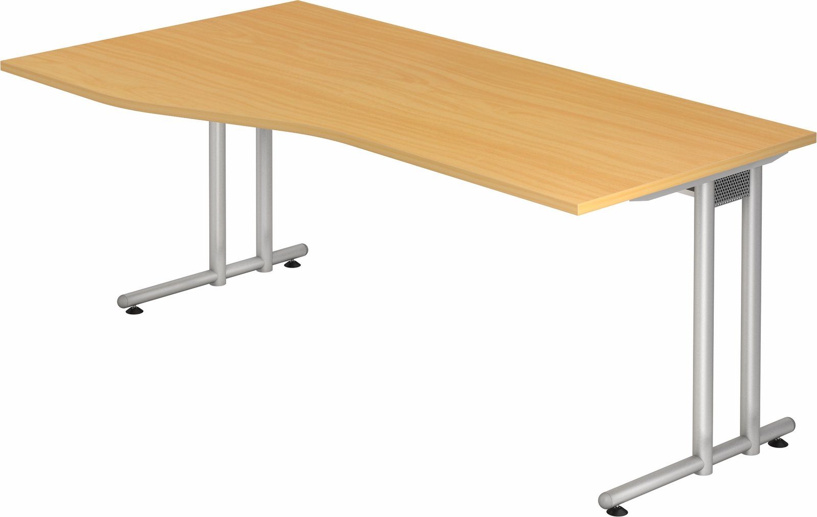 cm x - 100 Dekor: bümö Buche Schreibtisch 180 Freiform: Serie-N, Schreibtisch