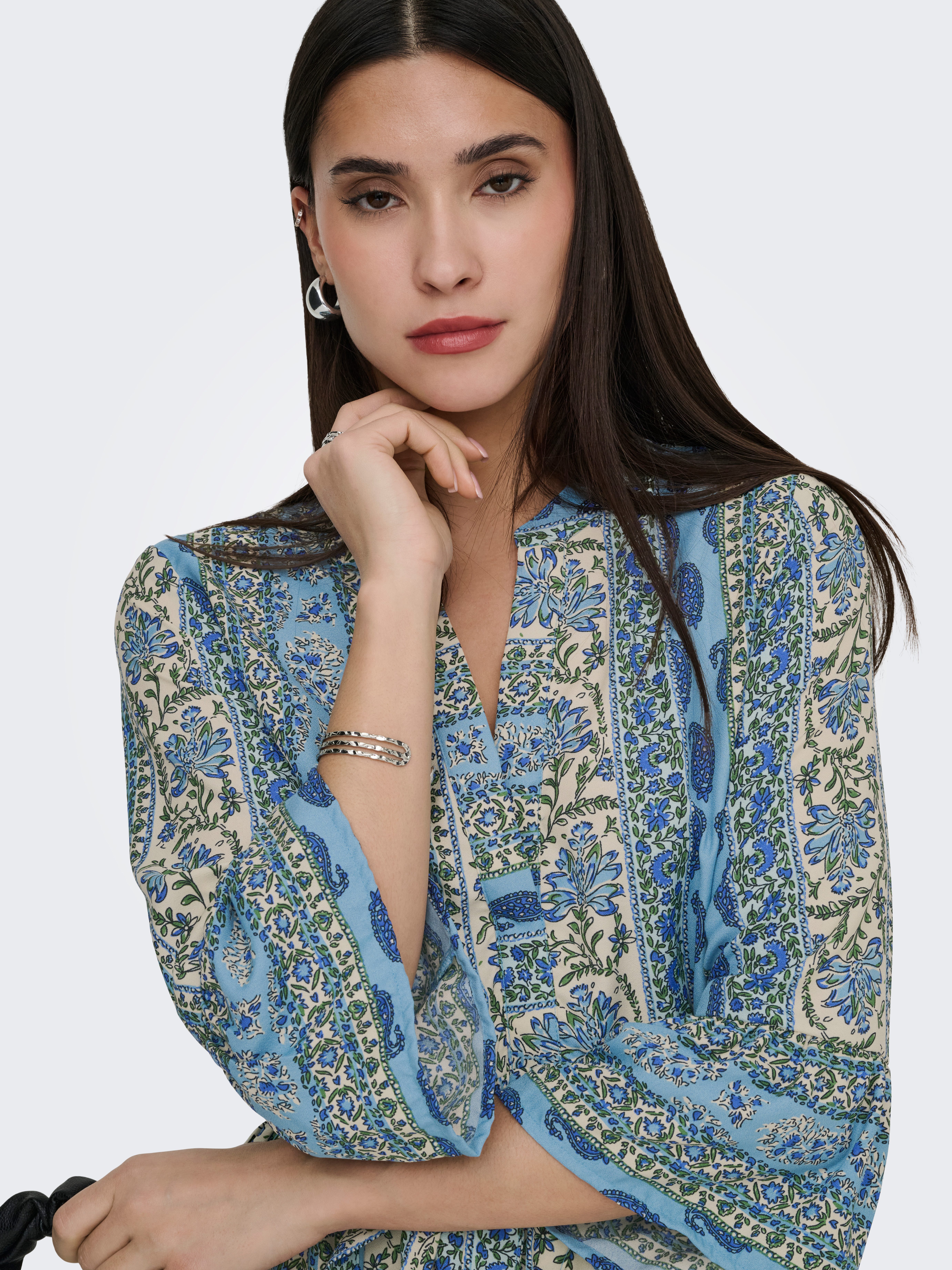 ONLY Tunikakleid ONLSINA LIFE 3/4 SHORT DRESS NOOS WVN mit Volant