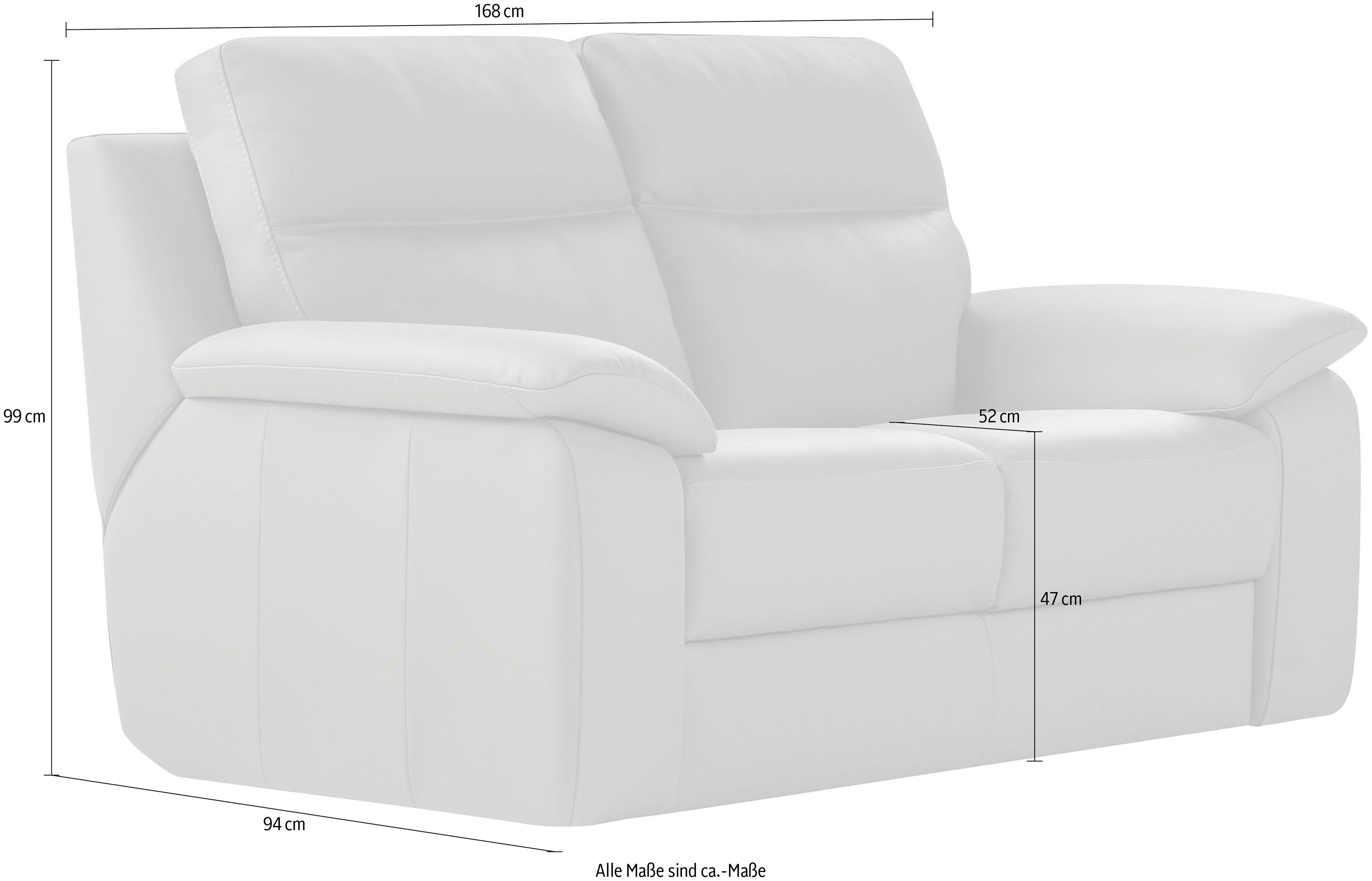Nicoletti Home 2-Sitzer, Breite 168 wahlweise Relaxfunktion oder ohne cm, elektrische mit